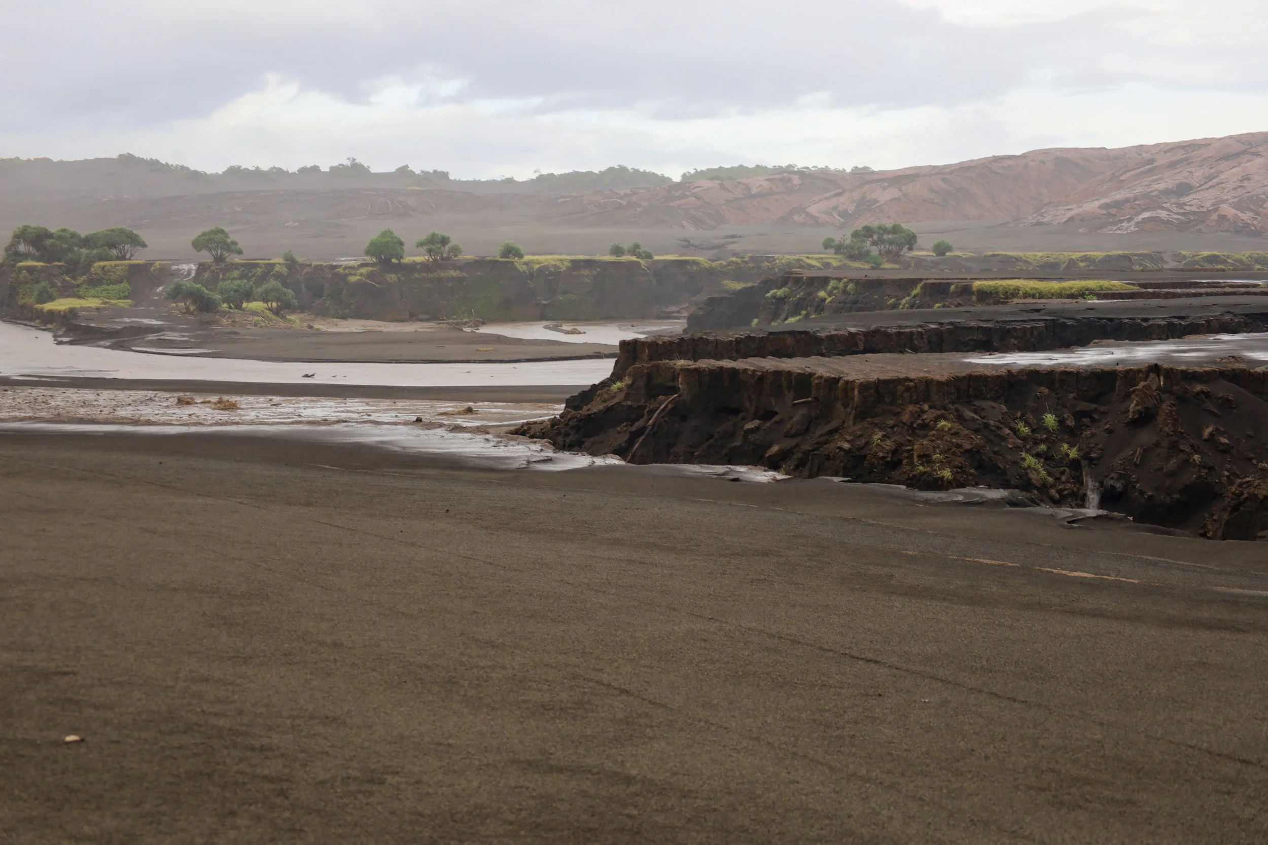 The ash plain of Mount Yasur on Tanna Island, Vanuatu