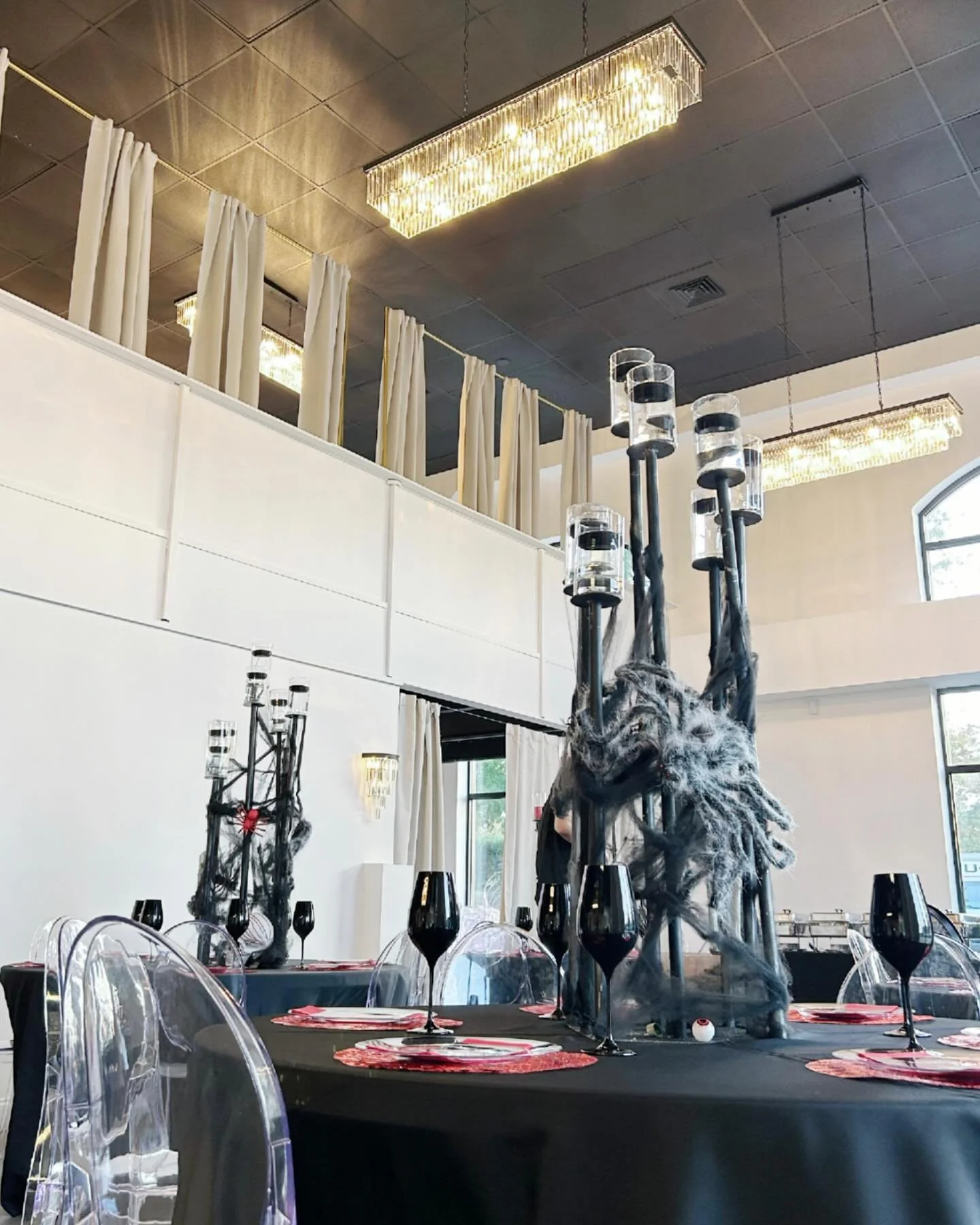 Happy Halloween from the birthday queen and the birthday queen only🕷️🧛&zwj;♀️🩸🖤

Designer: @sensationaldesigns_
Caterer: @uncle_bs_kitchen 
Bartender: @pretty.tipsyco

#eventvenue #halloweenparty #birthdayparty #raleighweddings #raleighevents