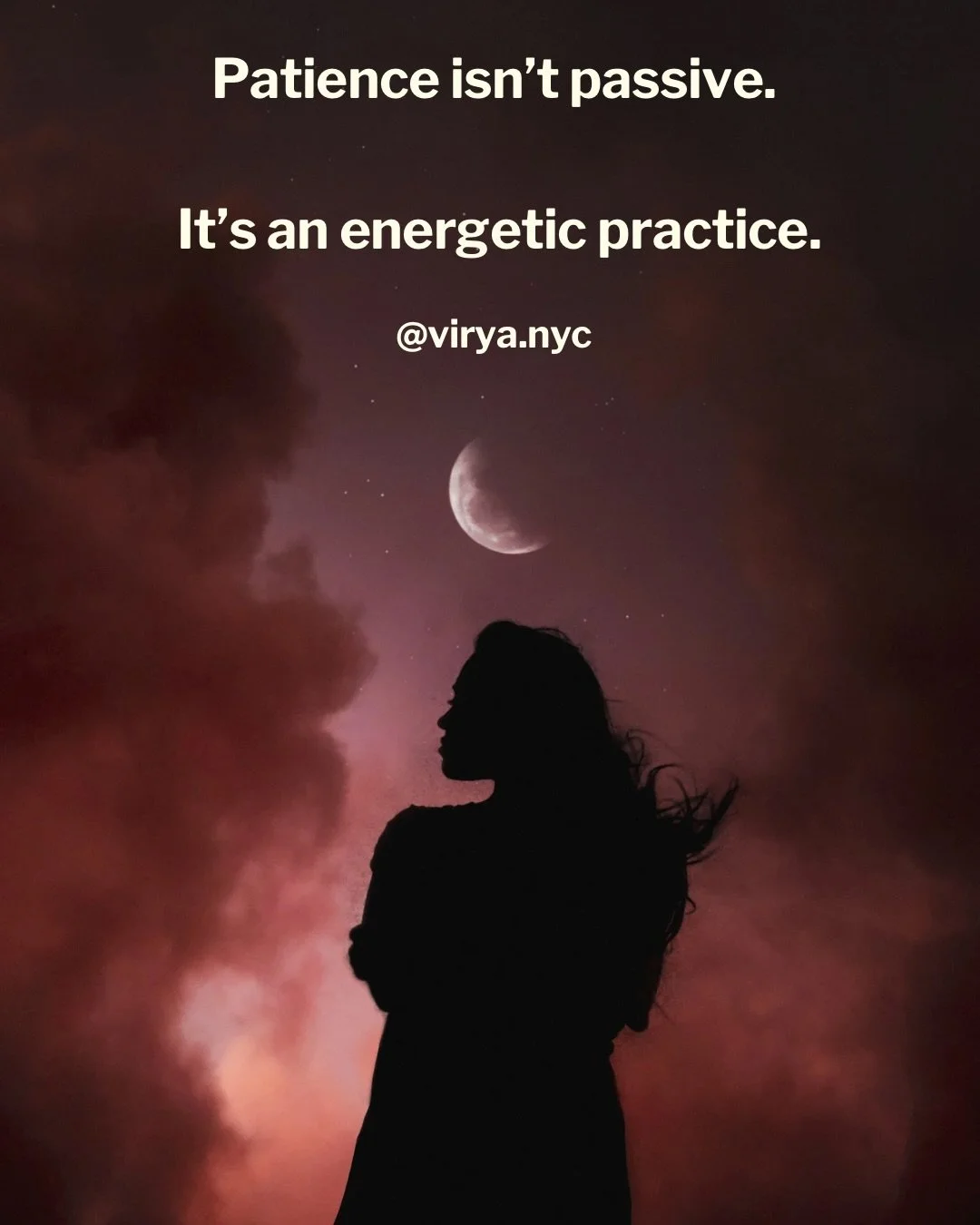 Patience has a frequency 🌀

It carries surrender, faith, and alignment, not stagnancy.
It asks us to participate in the process while letting go of control over the outcome 🔥

When we trust divine timing, we stop forcing doors that aren&rsquo;t mea
