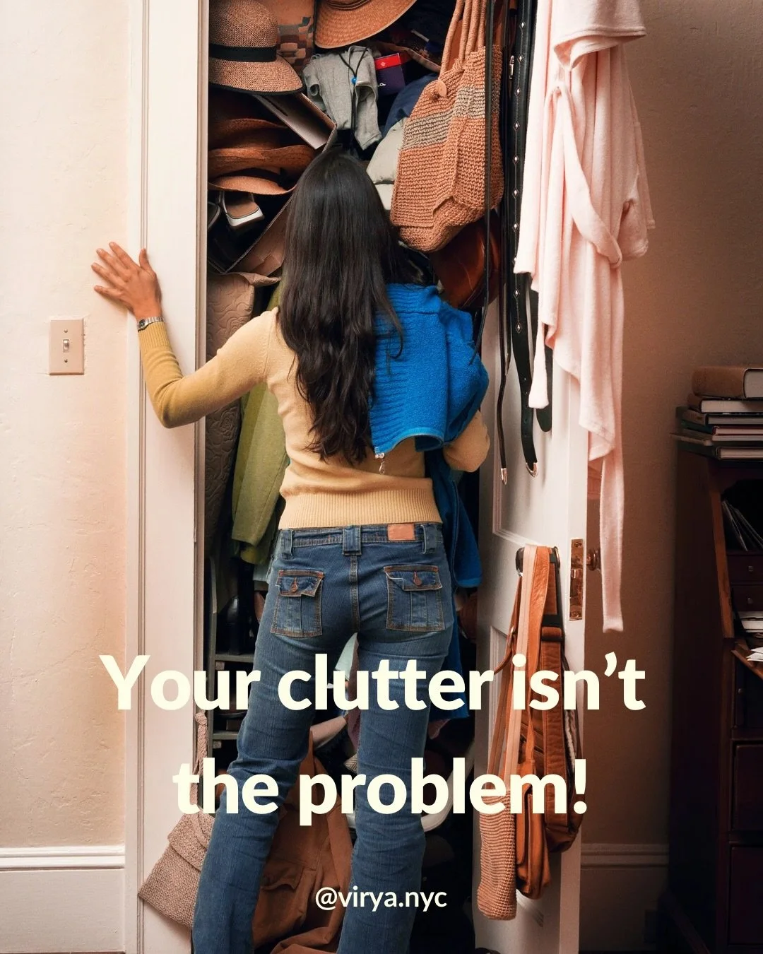 Your clutter isn't just stuff.

It's emotional baggage, a story you're holding onto!
~ That sweater you never wear.
~ The gifts from someone you no longer speak to.
~ The paperwork that's weighing you down.

Your space remembers what your mind tries 