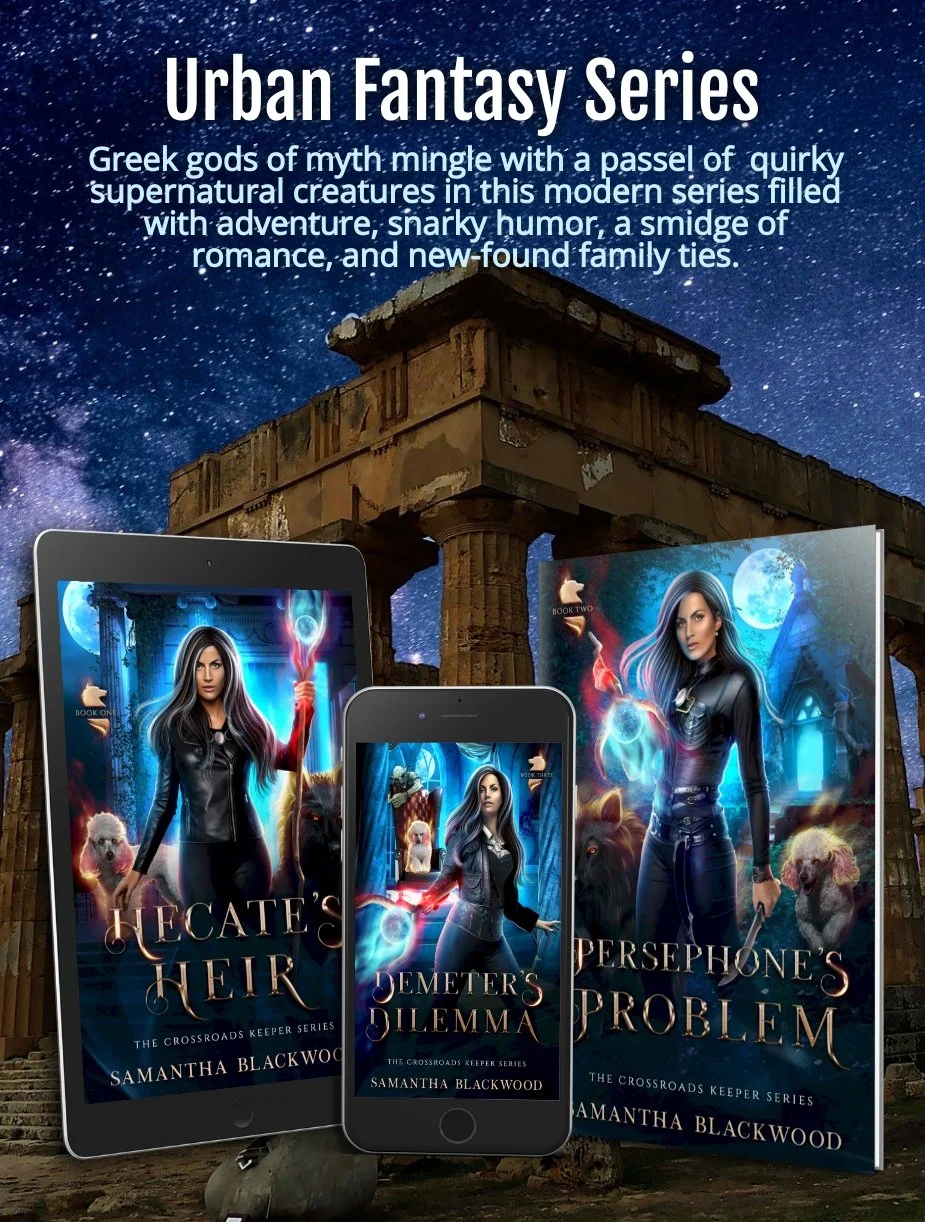 Picture of books in the Crossroads Keeper series