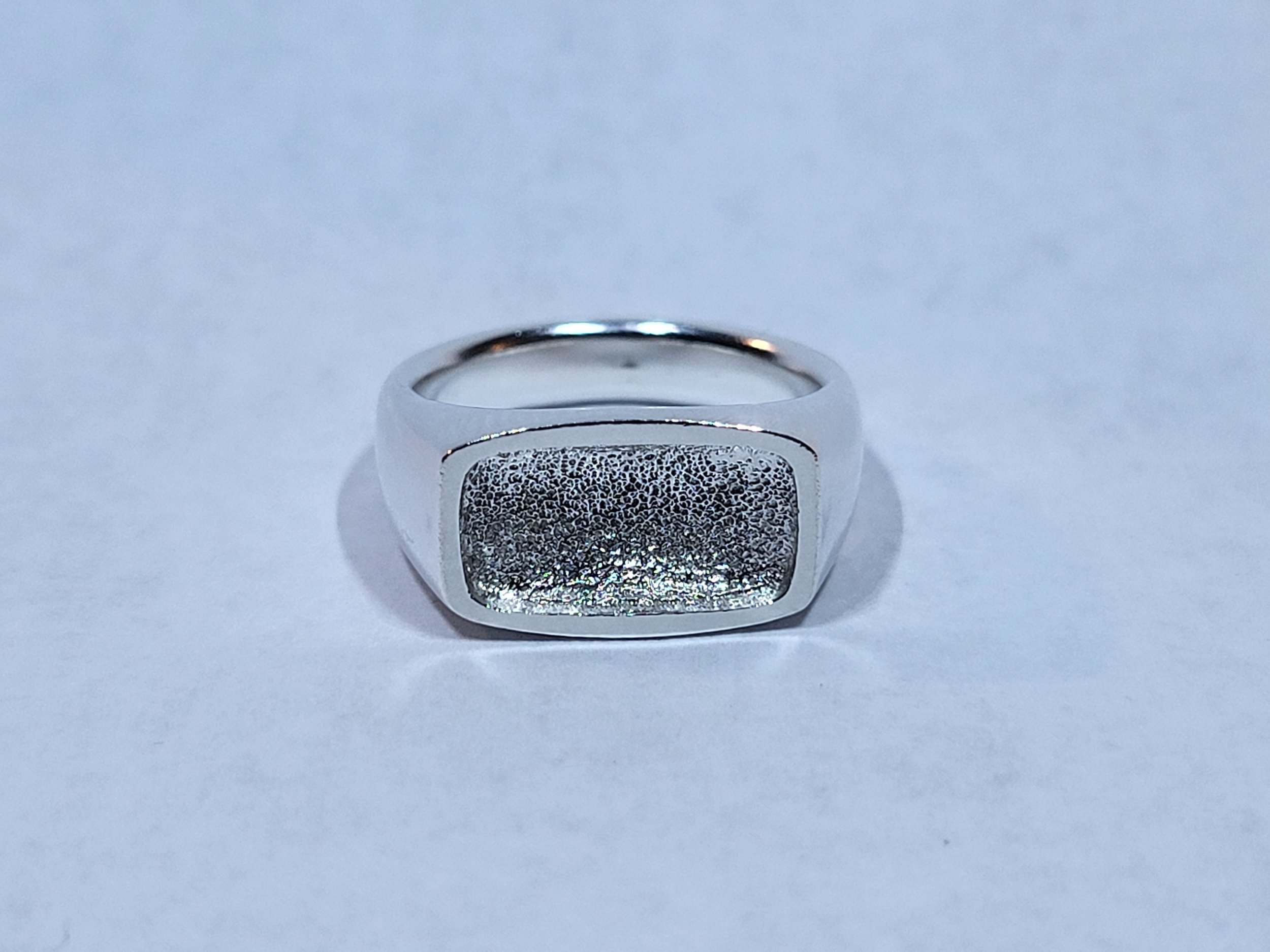 Textured Concave Signet Ring