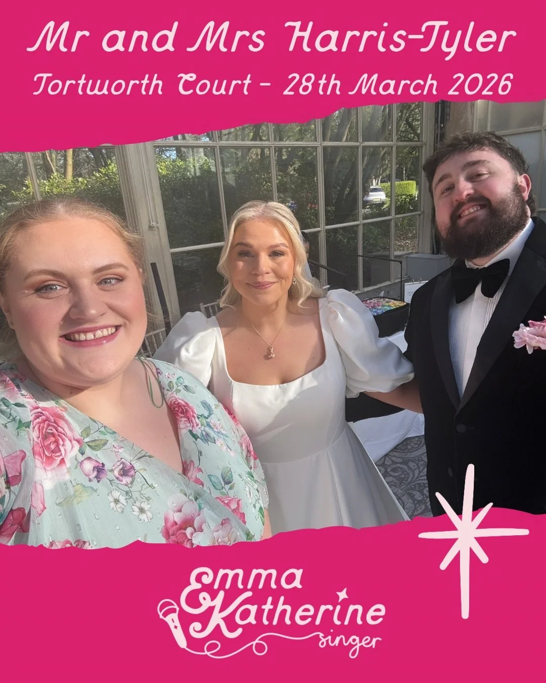 🪩 Mr and Mrs Harris-Tyler, 28th March 2026 🪩

This was a gorgeous day at Tortworth Court! The orangery at Tortworth is stunning but all the decor and personalised touches that K&amp;E added made it utterly breathtaking! ✨

The fact that they had pu