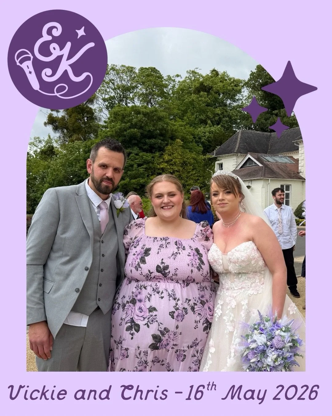 ✨ Vickie and Chris - 16th May 2026 ✨

V &amp; C got married at Bowden Hall back in May. It was a beautiful day, with lots of personalised decor including a snazzy mirror, a decked out crisp wall and a tribute to their missing loved ones 💚

They had 