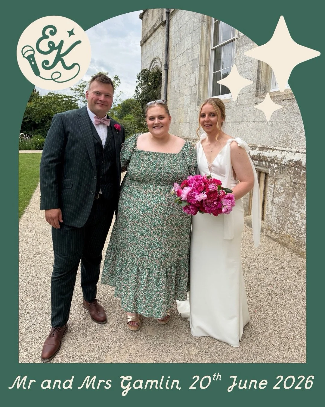 ✨ Mr and Mrs Gamlin - 20th June 2026 ✨

The absolutely gorgeous wedding of R&amp;J took place at the stunning Elmore Court in the Cotswolds 💚

I had the pleasure of singing for my sparkle package, covering guest arrival, the ceremony and drinks rece