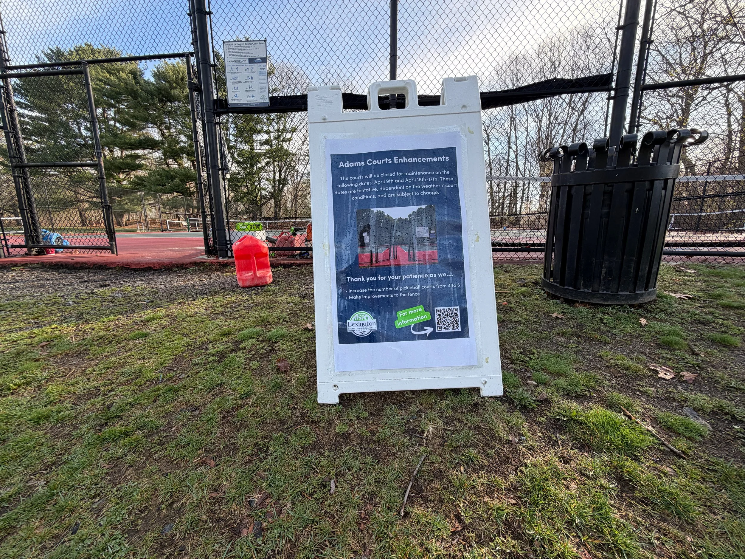 Lining Adams Fields for Six Pickleball Courts