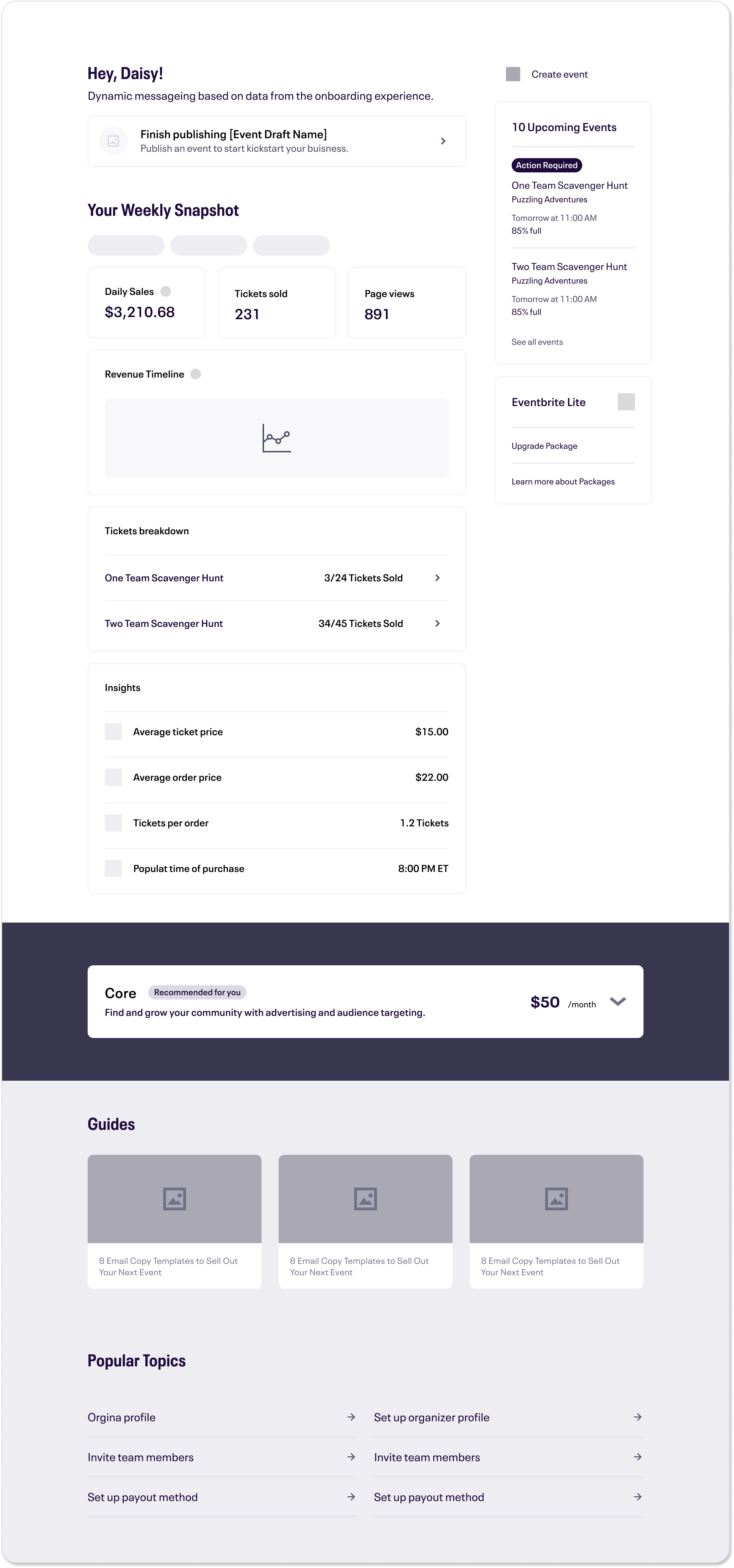 Wireframe with data information