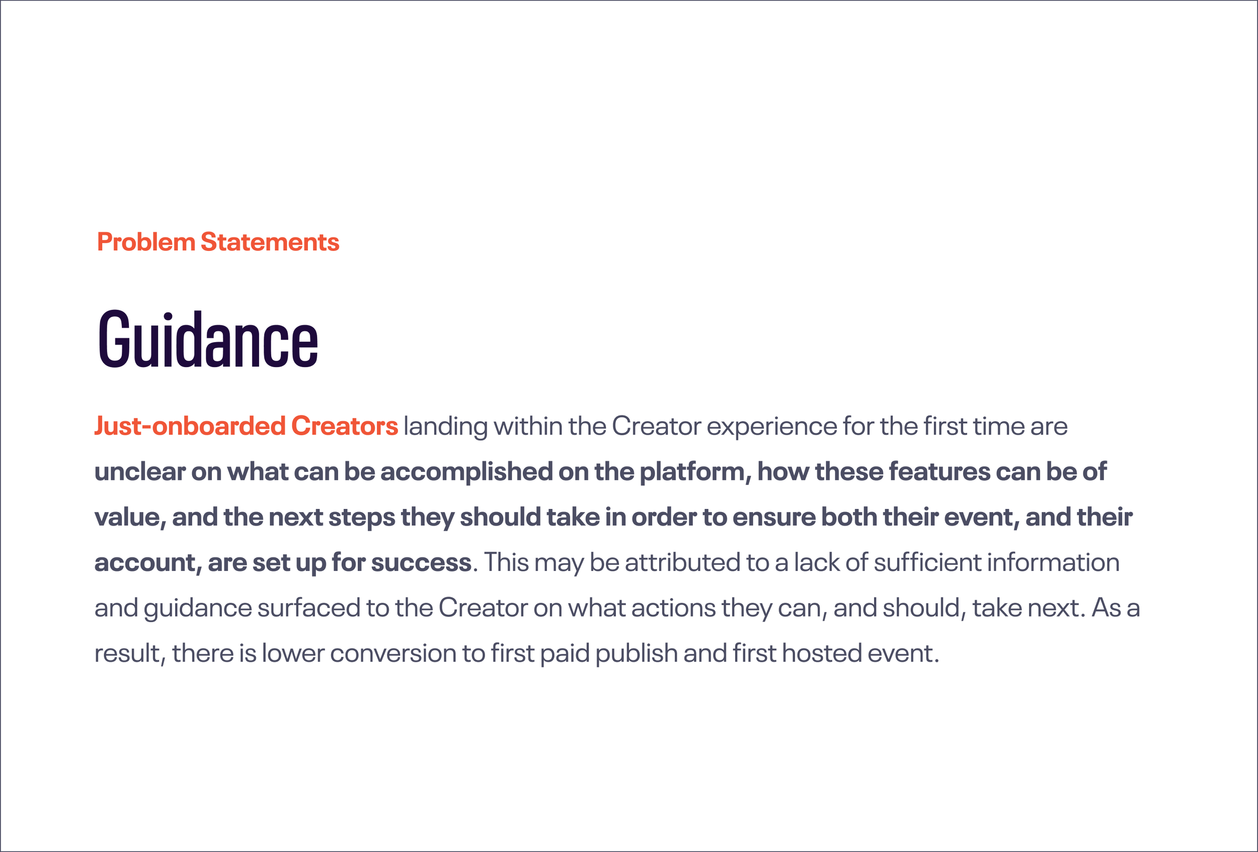 Problem statement Guidance with description