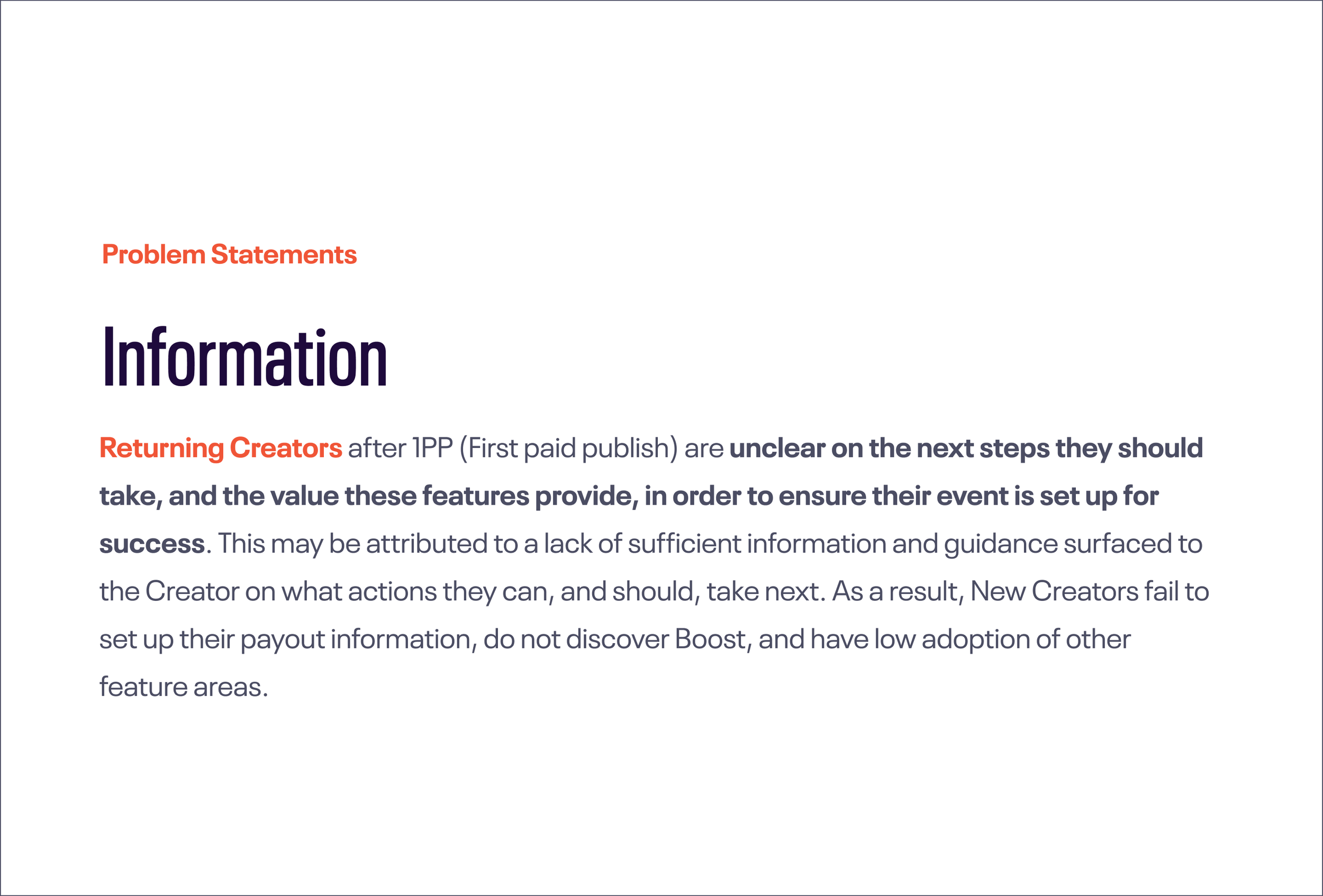 Problem statement Information with description