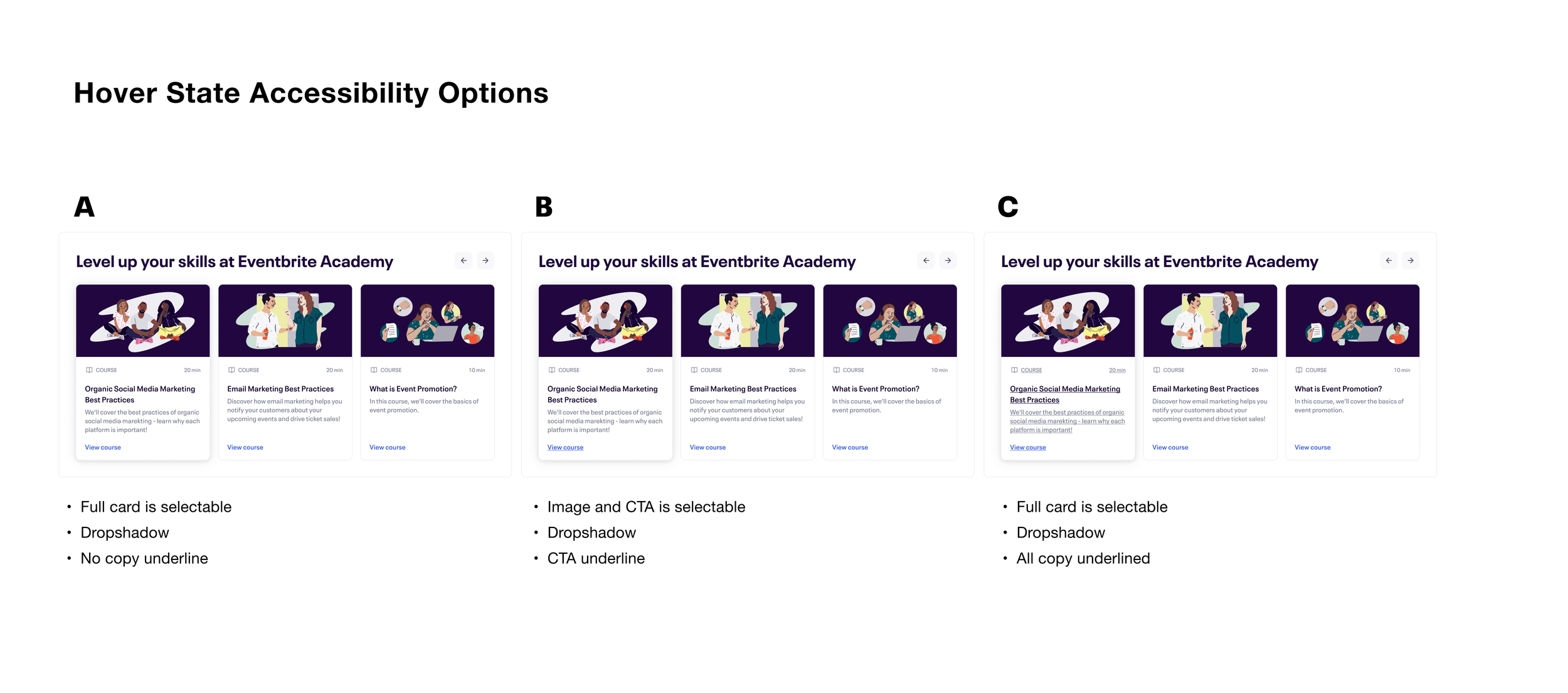 Designed hover state accessibility options