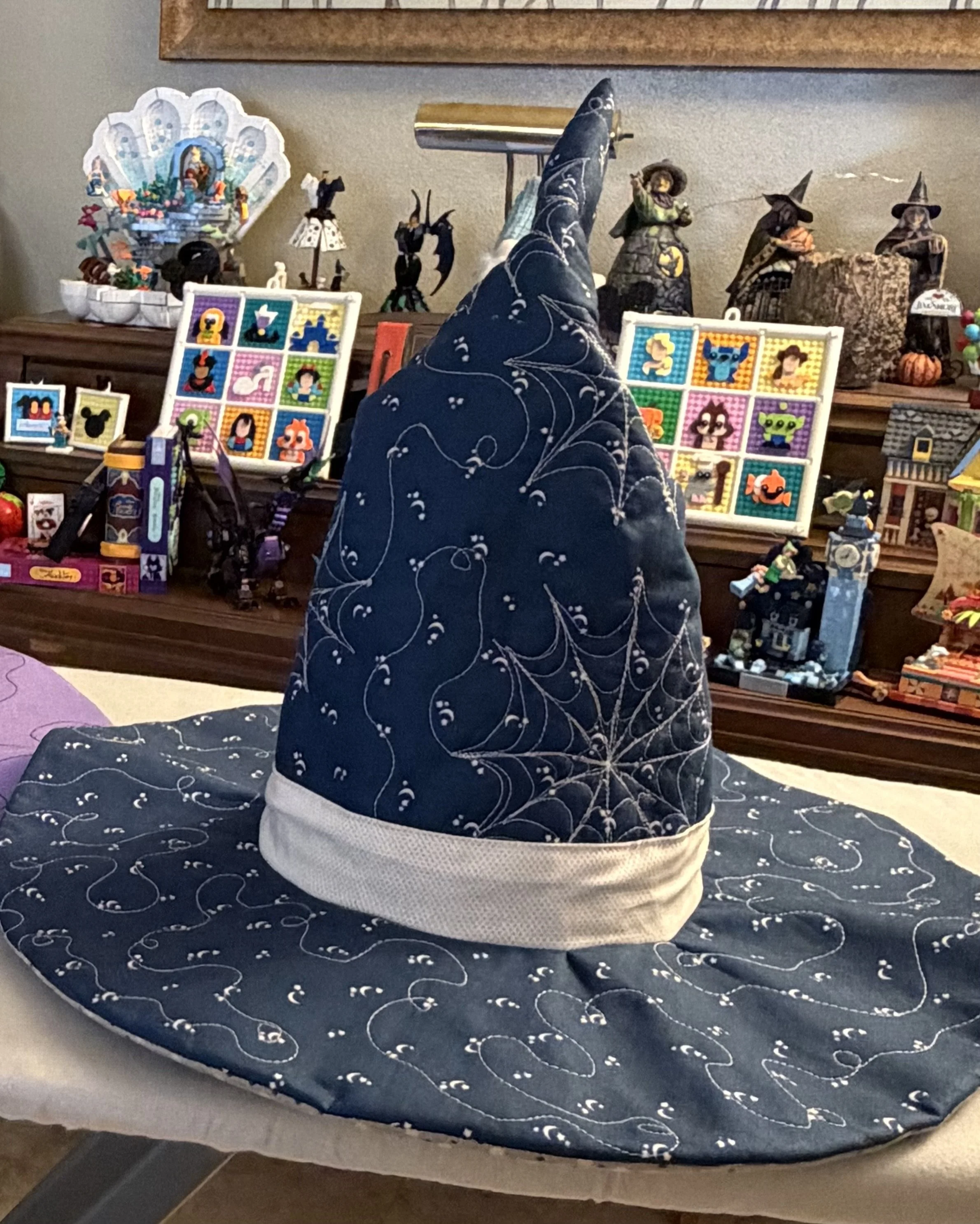 Spiderweb Quilted Witch Hat - Midnight Blue Mystical