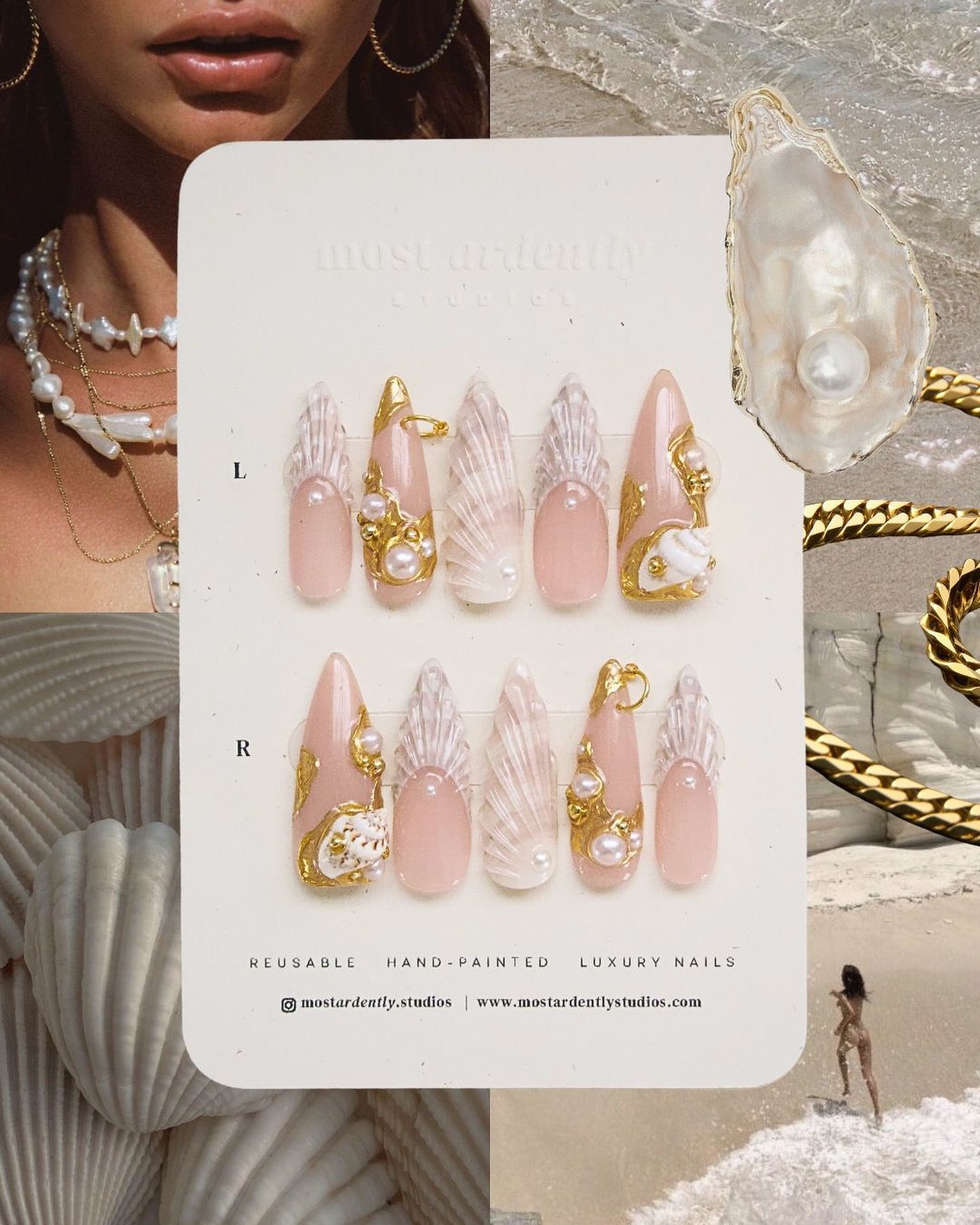 New designs in the shop! Comment below your fave summer nail set 🌺🐚🥥🌴✨ 

1. Shell Yeah 
2. On Vacay 
3. &ldquo;My Diamond Earrings&rdquo; 
4. Sally Seashells 
5. Mermaid Class