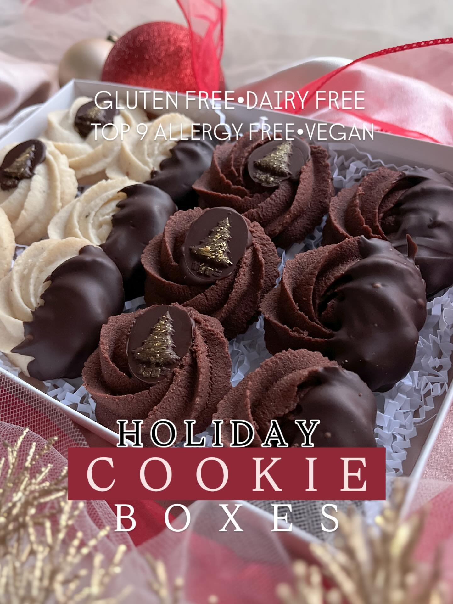 𝗧𝗶𝗿𝗲𝗱 𝗼𝗳 𝗺𝗶𝘀𝘀𝗶𝗻𝗴 𝗼𝘂𝘁 𝗼𝗻 𝘀𝗽𝗲𝗰𝗶𝗮𝗹 𝗖𝗵𝗿𝗶𝘀𝘁𝗺𝗮𝘀 𝗰𝗼𝗼𝗸𝗶𝗲𝘀? 👀⁣
⁣
Our 𝗛𝗼𝗹𝗶𝗱𝗮𝘆 𝗖𝗼𝗼𝗸𝗶𝗲 𝗕𝗼𝘅es are here to change that 🎄✨⁣
⁣
Melt-in-your-mouth, gluten-free AND Top 9 Allergy Free Iced Sugar Cookies, Choc