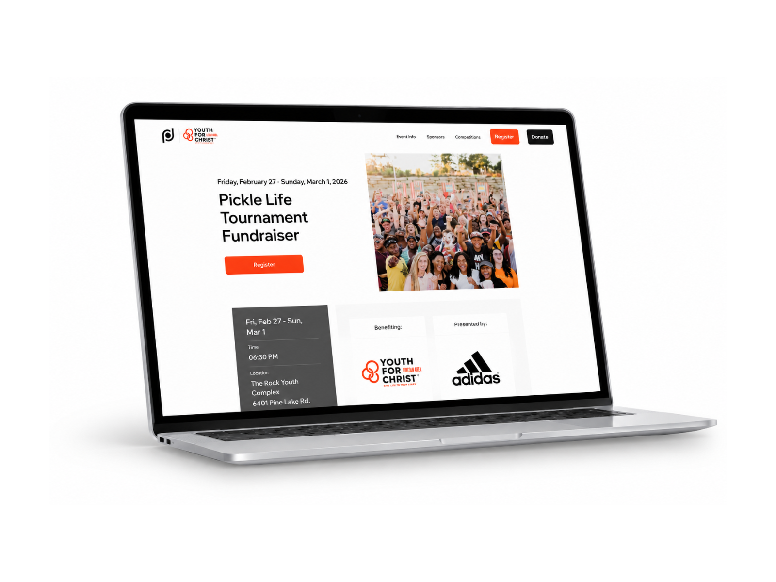 RecDay charity pickleball tournament registration website