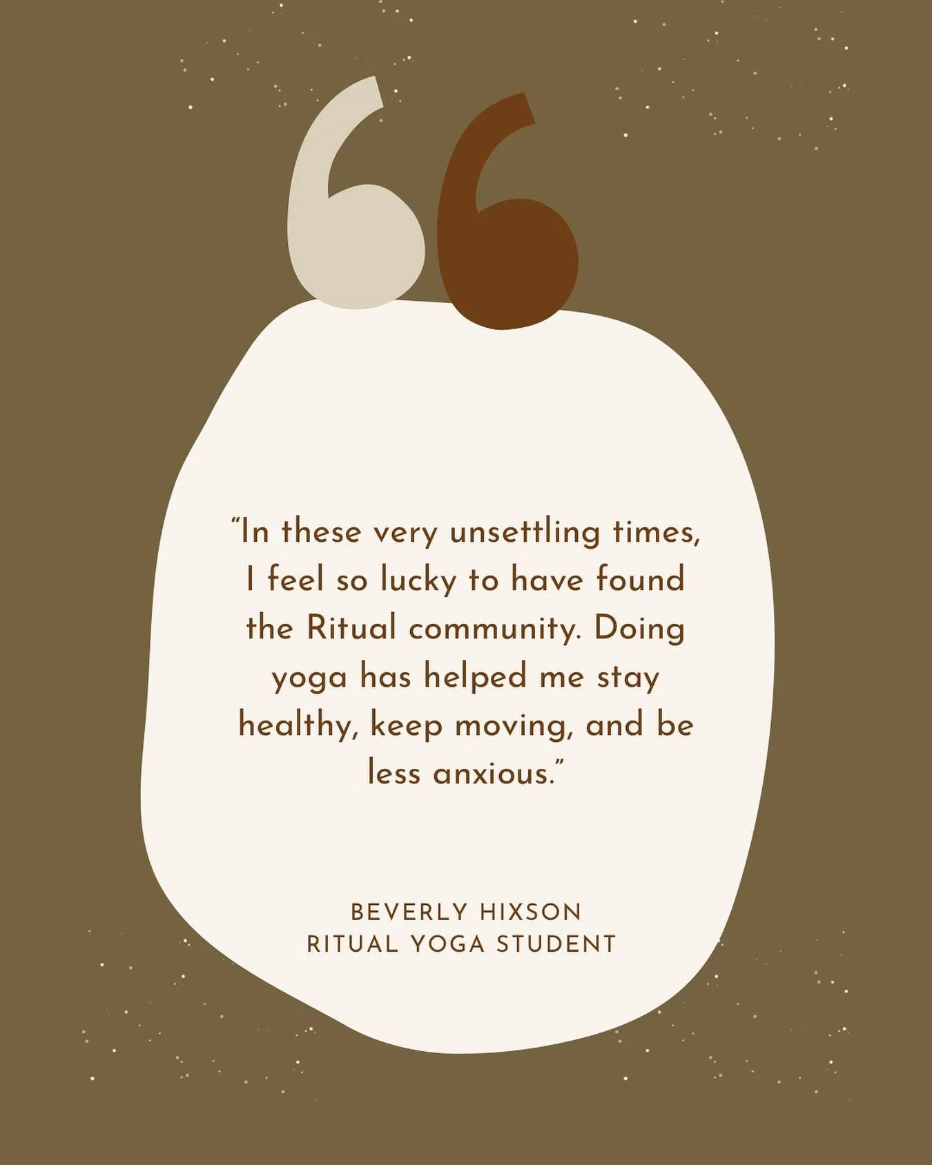Student Success Story with the ever-inspiring Beverly! 🤎

Beverly joined Ritual at the beginning of August 2024, starting with an introductory three-week session - and quickly decided to stay. &ldquo;I started with an introductory 3 weeks and just s
