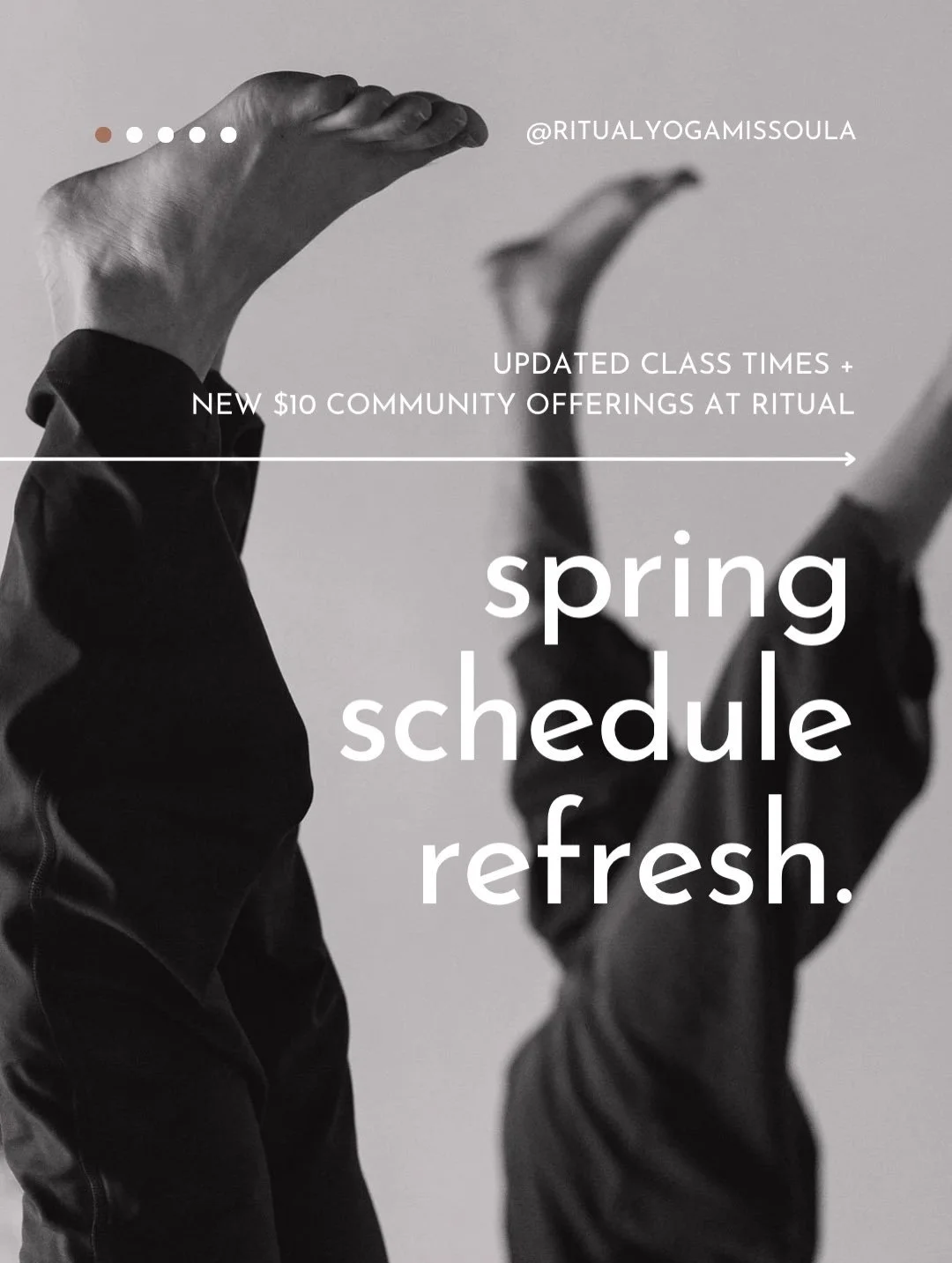 Spring Schedule Refresh 🌿✨

We&rsquo;ve made a few thoughtful updates to our weekly schedule at Ritual - creating more space, more flow, and more opportunities to practice together.

Most importantly, we&rsquo;ve expanded our $10 community classes s