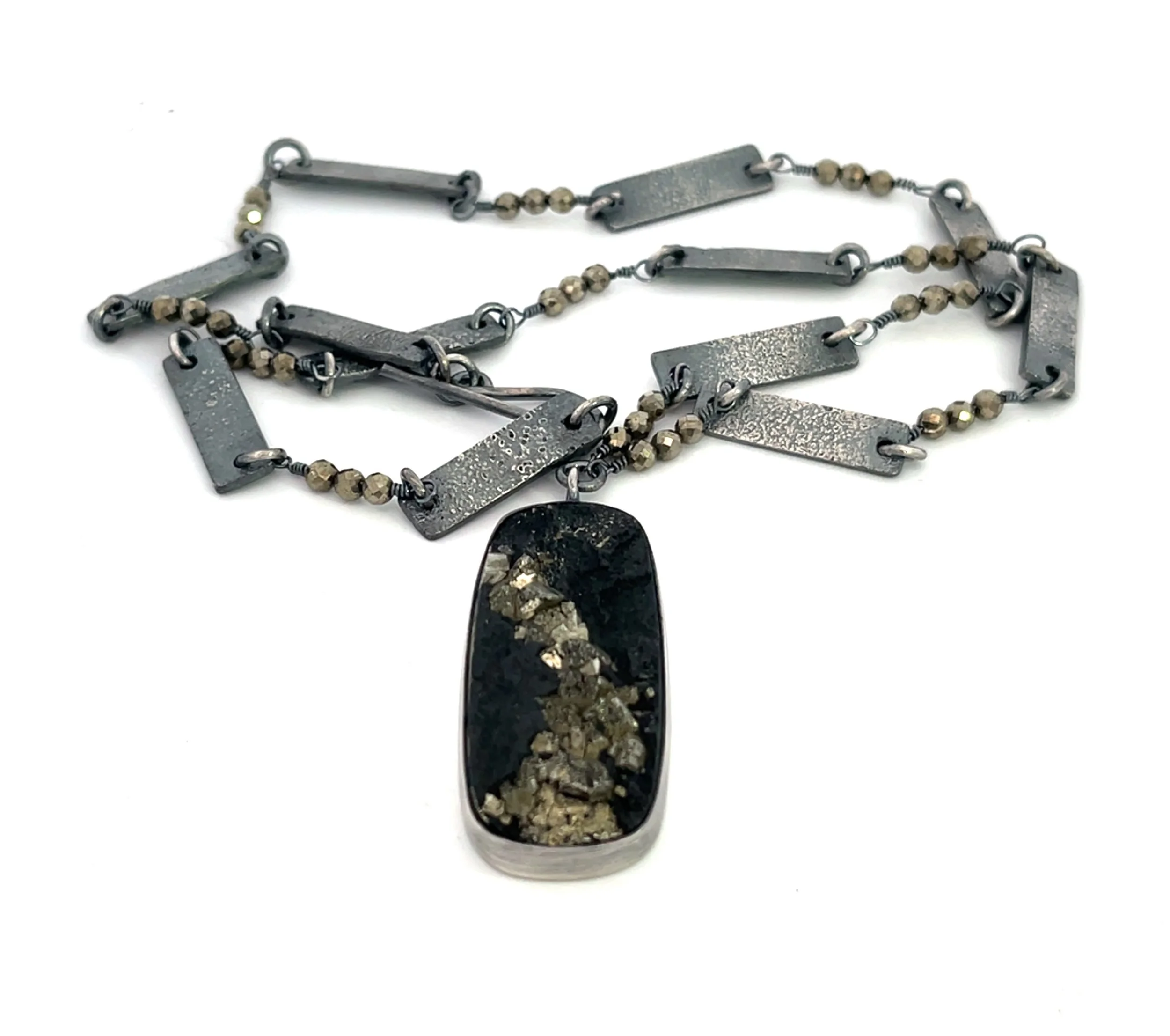 Warrior Necklace Pyrite in Slate 6.jpg