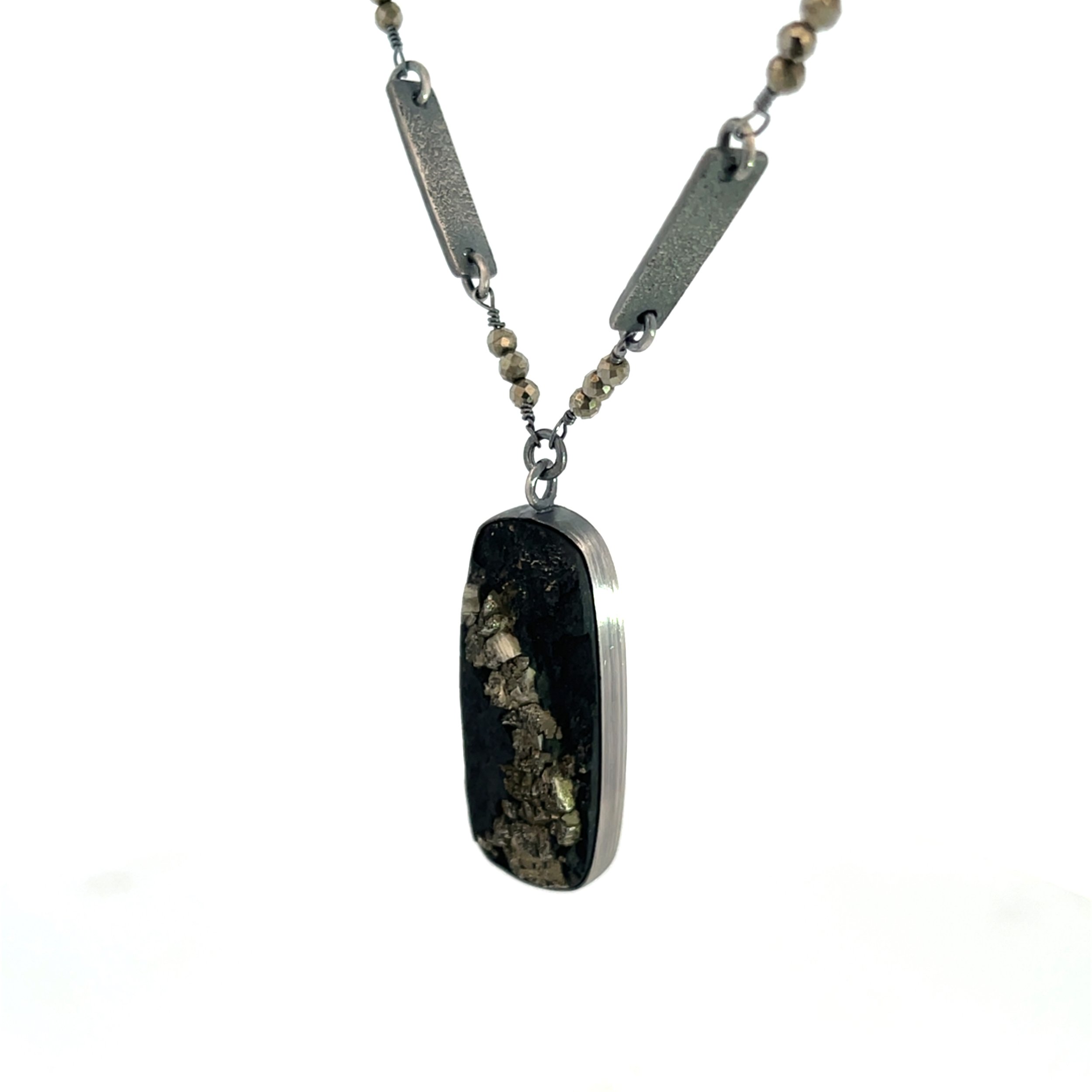 Warrior Necklace Pyrite in Slate 5.jpg