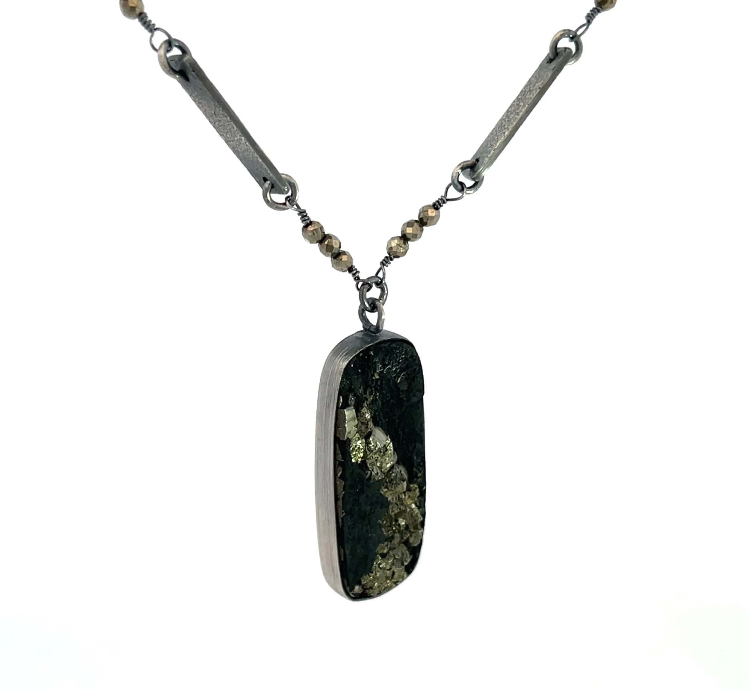 Warrior Necklace Pyrite in Slate 4.jpg