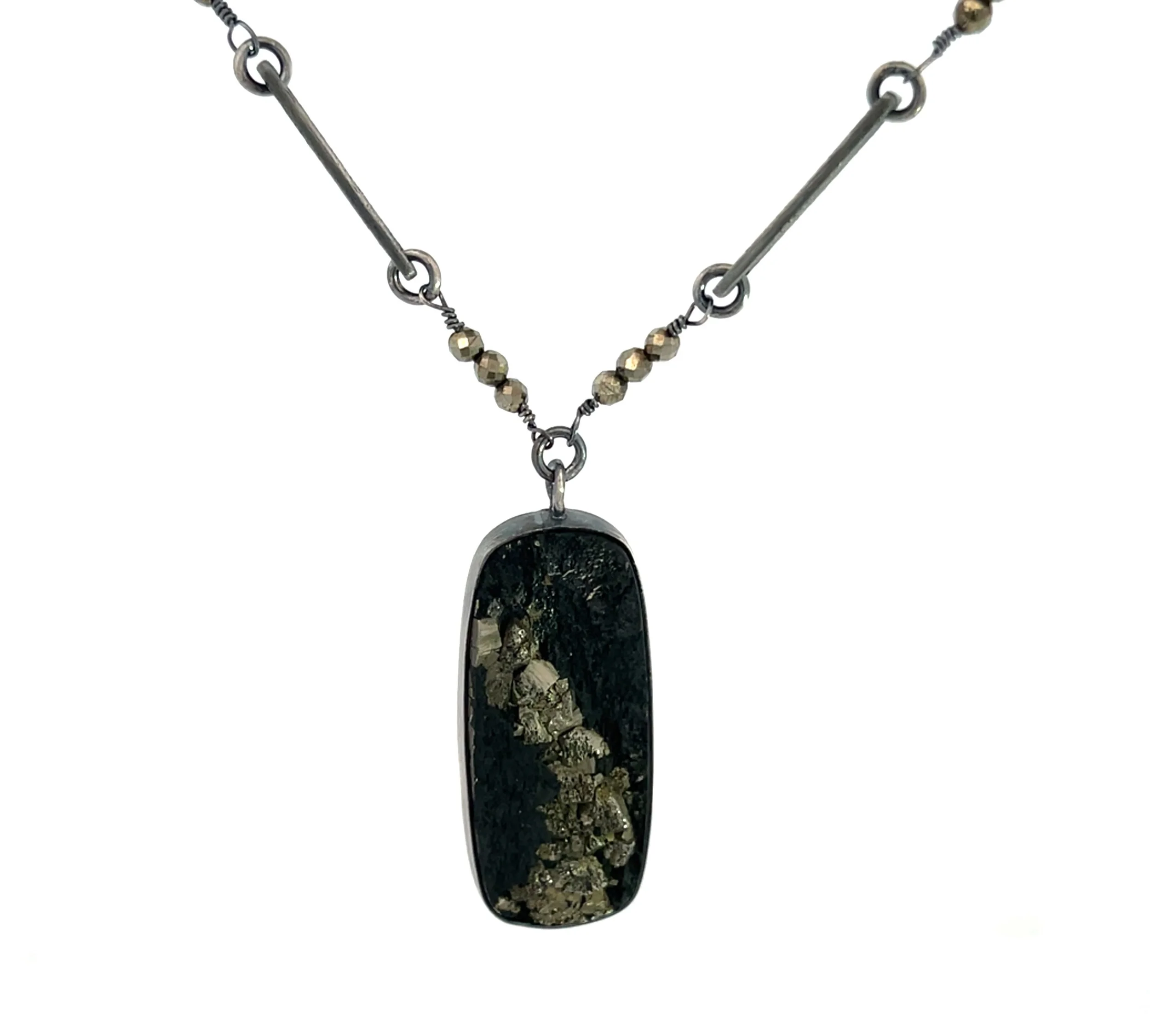 Warrior Necklace Pyrite in Slate 1.jpg