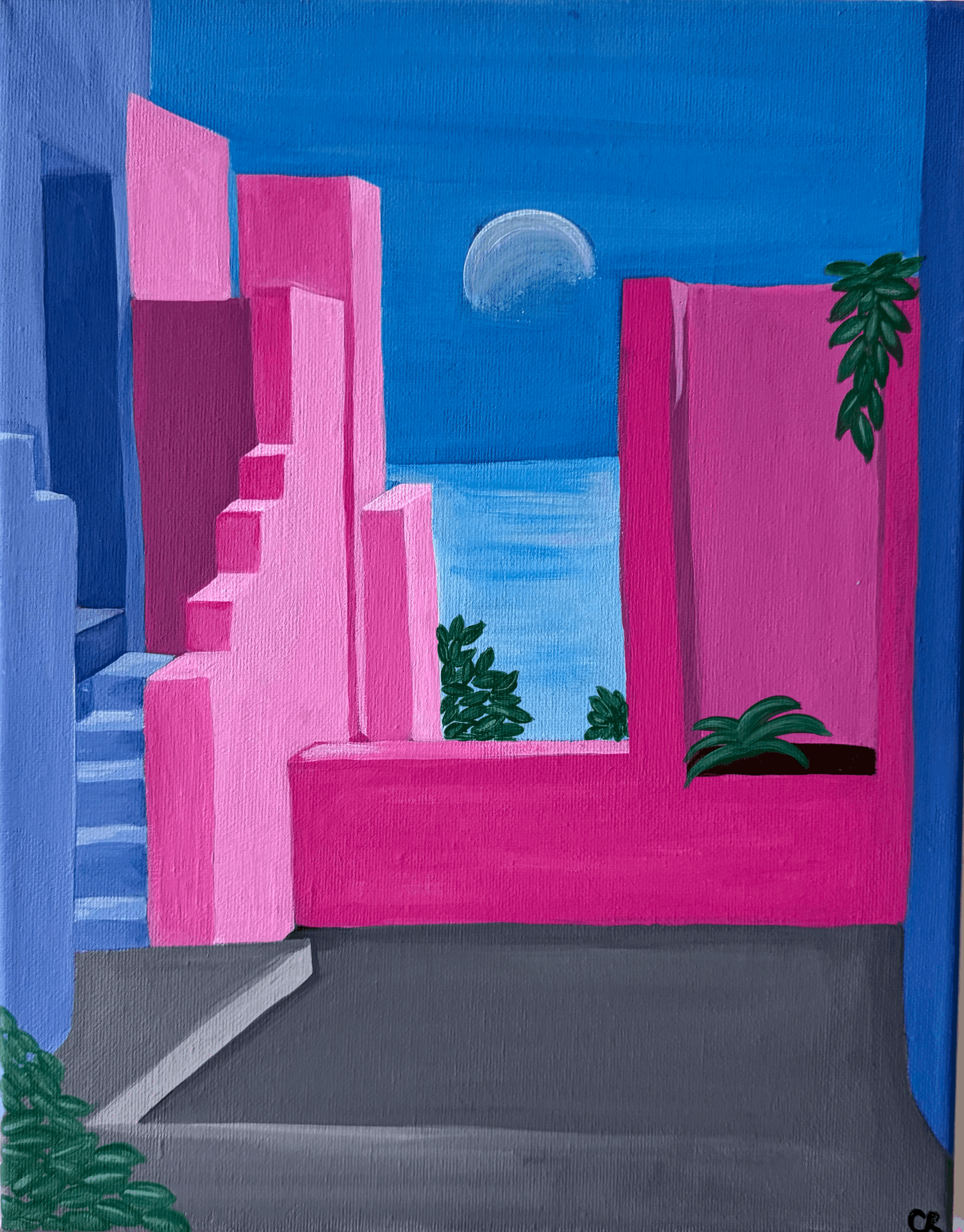 mediterranean acrylic painting