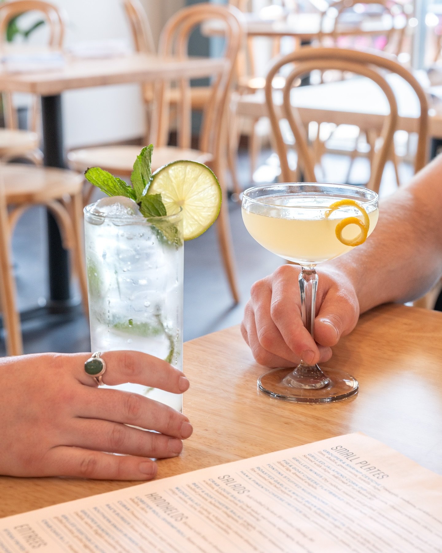 Joining us for our NEW Daily Happy Hour? Enjoy refreshing cocktails like the classic French 75 and Mojitos for a great low price on this beautiful spring day. Cocktails, Beer, Wine, AND appetizers are on special from 3pm-6pm, every Tuesday through Su