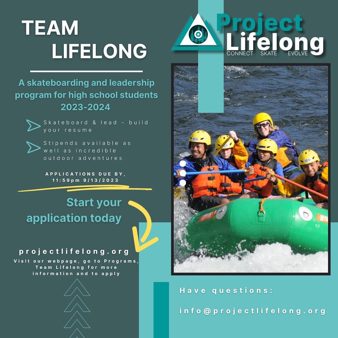 Our high school volunteer program, Team Lifelong, is now accepting applications for the 23-24 school year! This is a great opportunity to give back to our community, improve skateboard skills, and gain leadership experience. Reliable volunteers also 