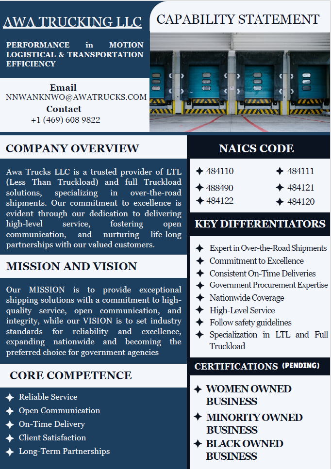 Capability Statement — AWA TRUCKS