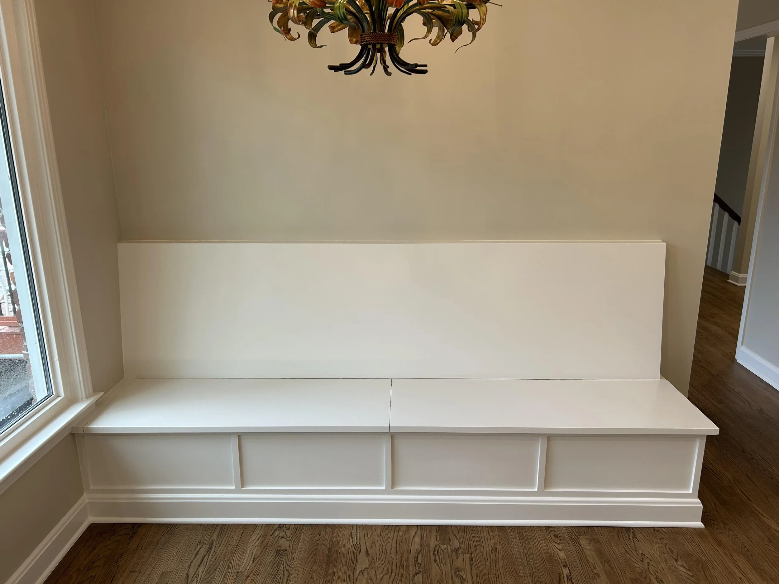 Custom bench with storage for kitchen in Brentwood, TN