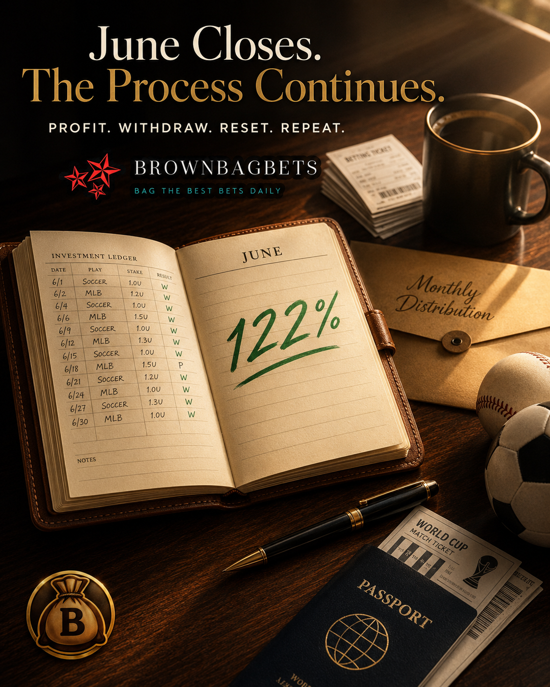 June's Final Distribution:  Closing Another Profitable Month the BrownBagBets Way