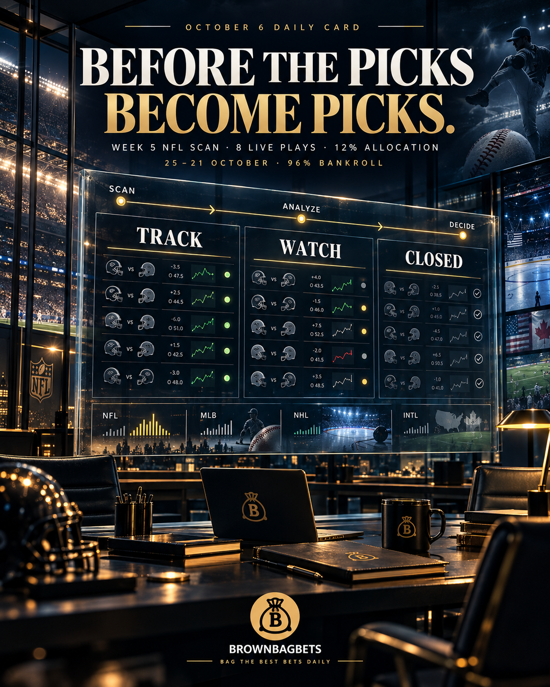 October 6 Daily Card: We’re Opening the Week 5 NFL SCAN Before an 8-Play Tuesday