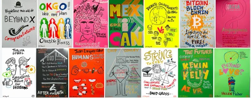 A selection of posters created by Alphachimp at La Ciudad de las Ideas