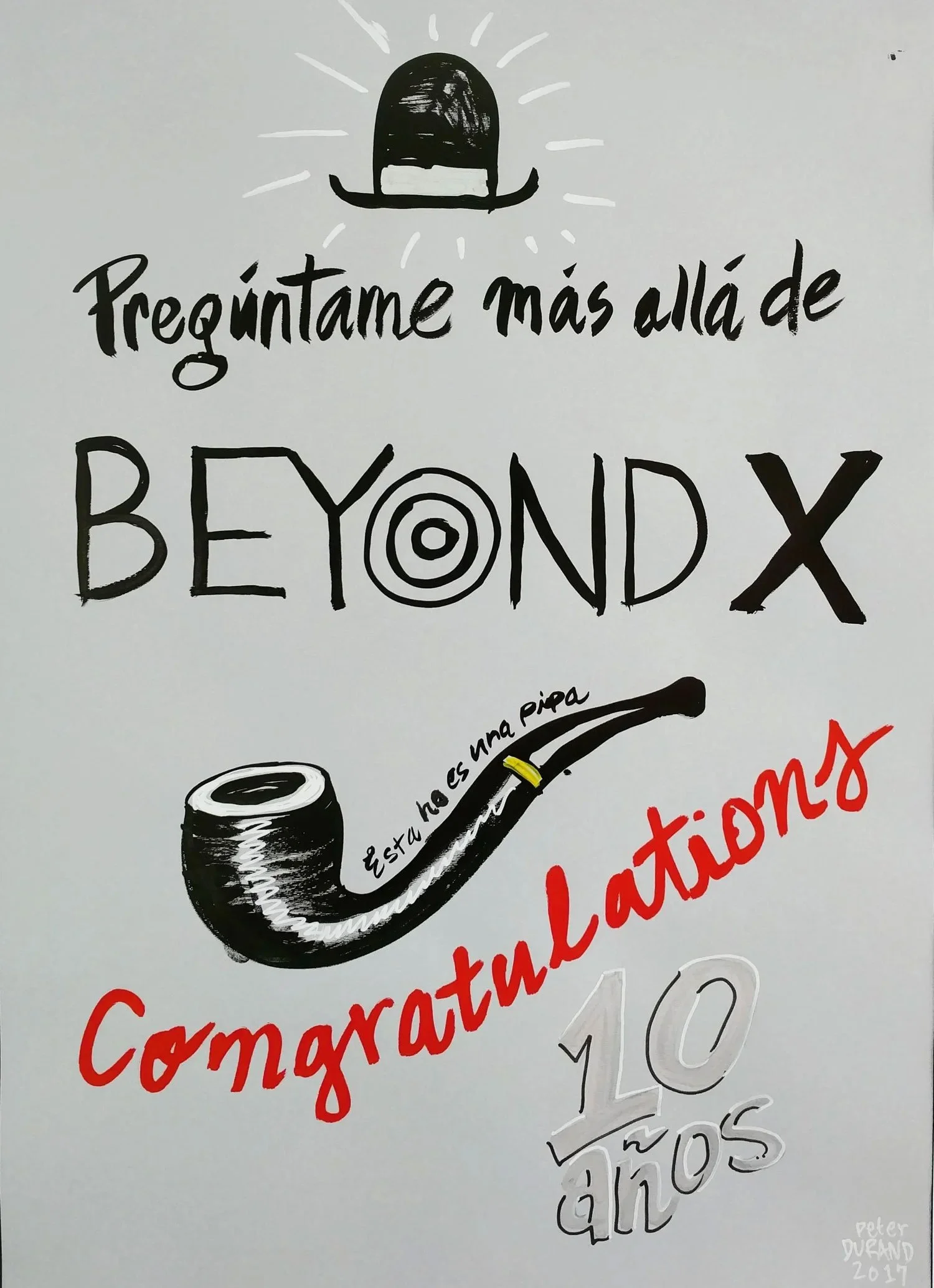 Poster by Peter Durand for Beyond X 10th anniversary
