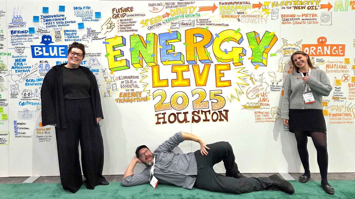 Peter Durand posing with members of the Reuters LIVE production team.