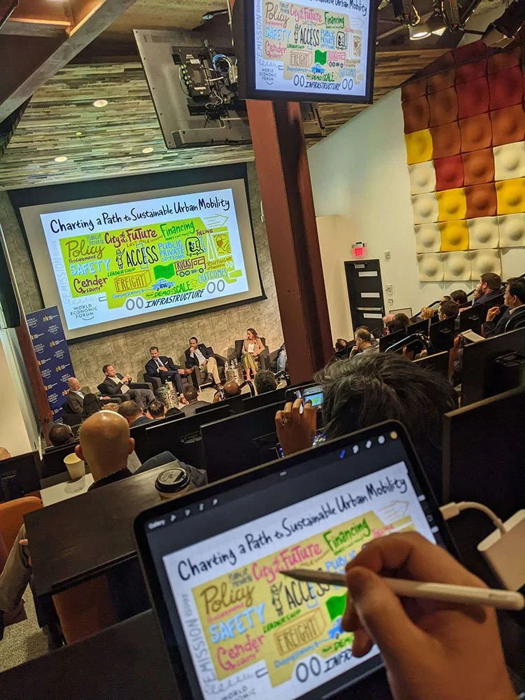 Digital Graphic Recording on an iPad at a live conference.