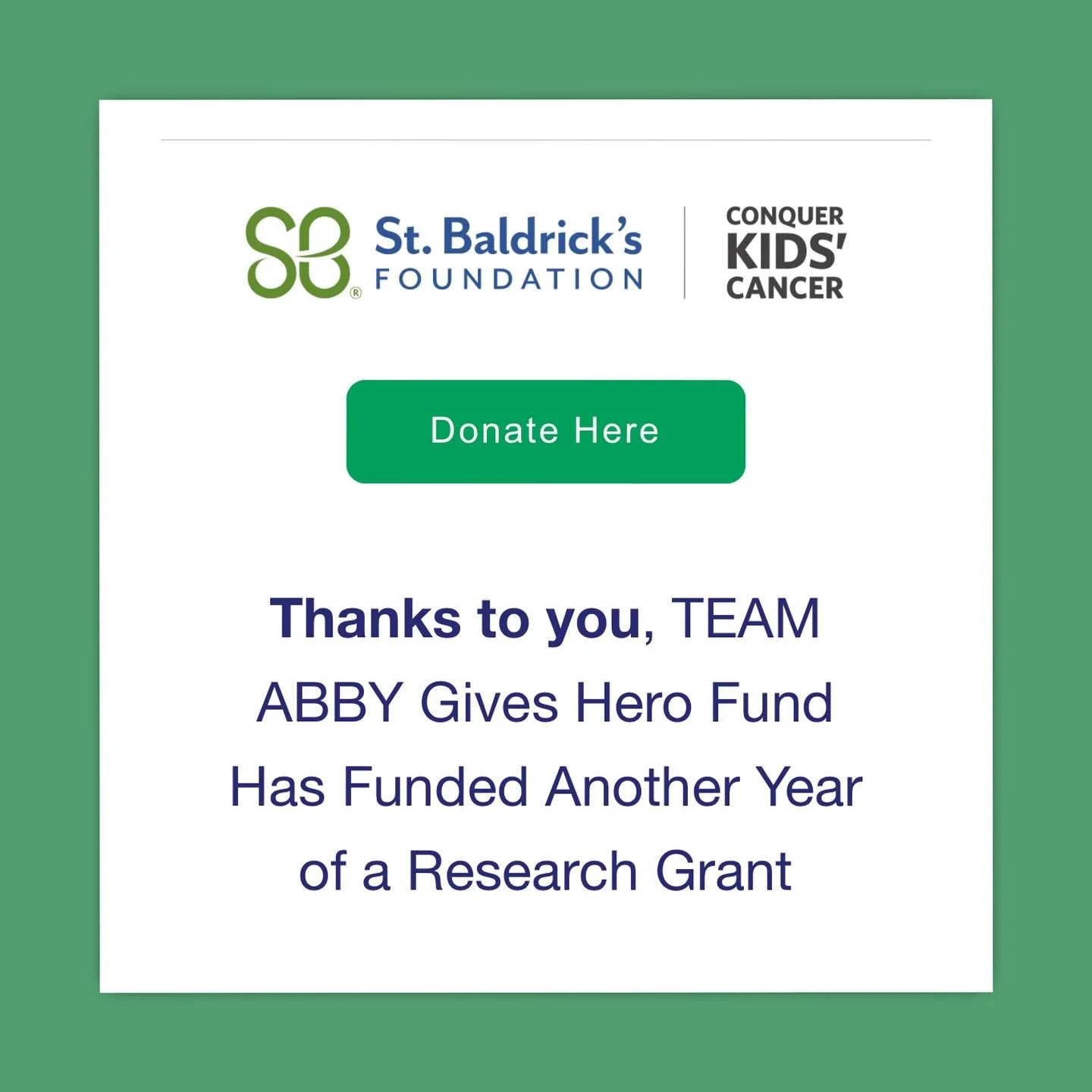 WOW 😍 So excited to announce that we’ve funded another year of research - thanks to YOU, our donors & supporters! We were able to grant over $65,000 this year! Read about our @stbaldricks researcher doing great things for childhood cancer