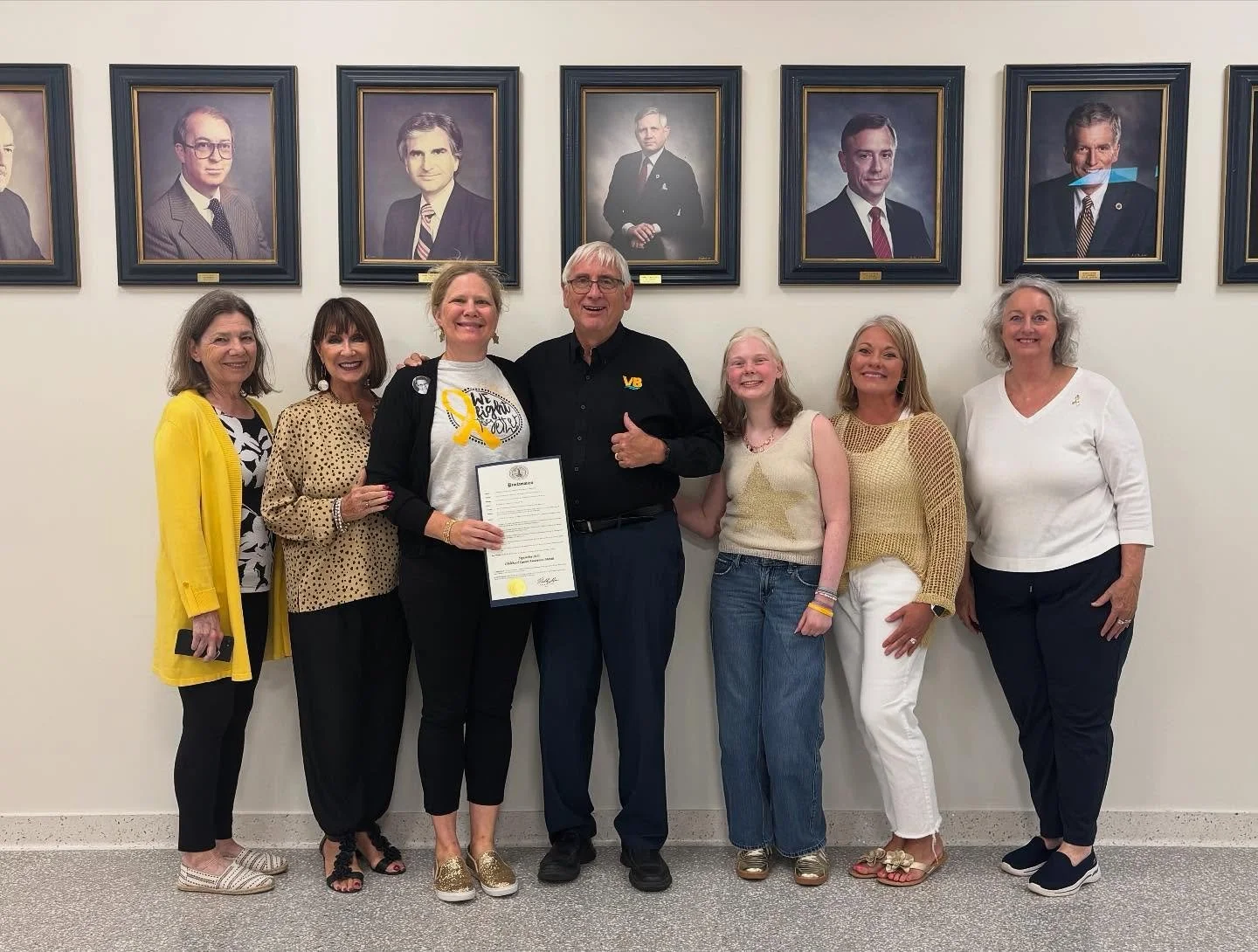 Thank you @bobbydyervb & the City of Virginia Beach for officially proclaiming September as Childhood Cancer Awareness Month! This is in honor and memory of all kids and families fighting!! 💛 Look at superstar @kenny._.43 🤩 #CCAM #forthoselifet
