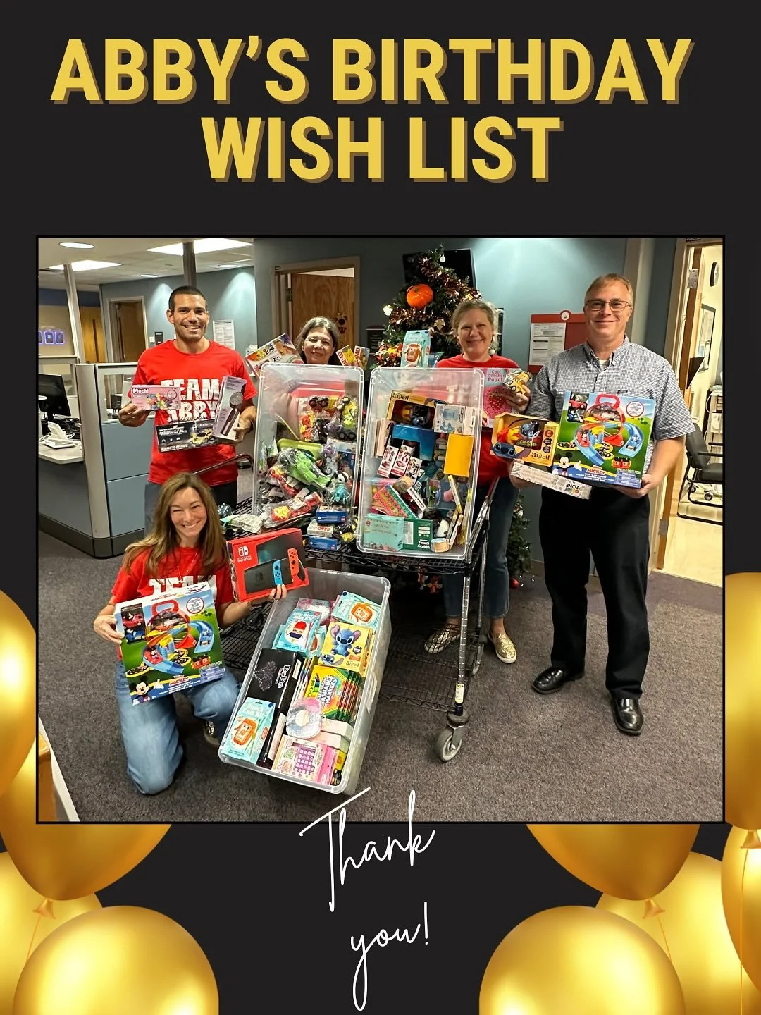 Total success!! THANK YOU to all the purchased items &amp; donated money towards Abby&rsquo;s Birthday Wish List! Today we delivered alllll of these items to Portsmouth Naval Hospital, they and we are very thankful. #abbyforever