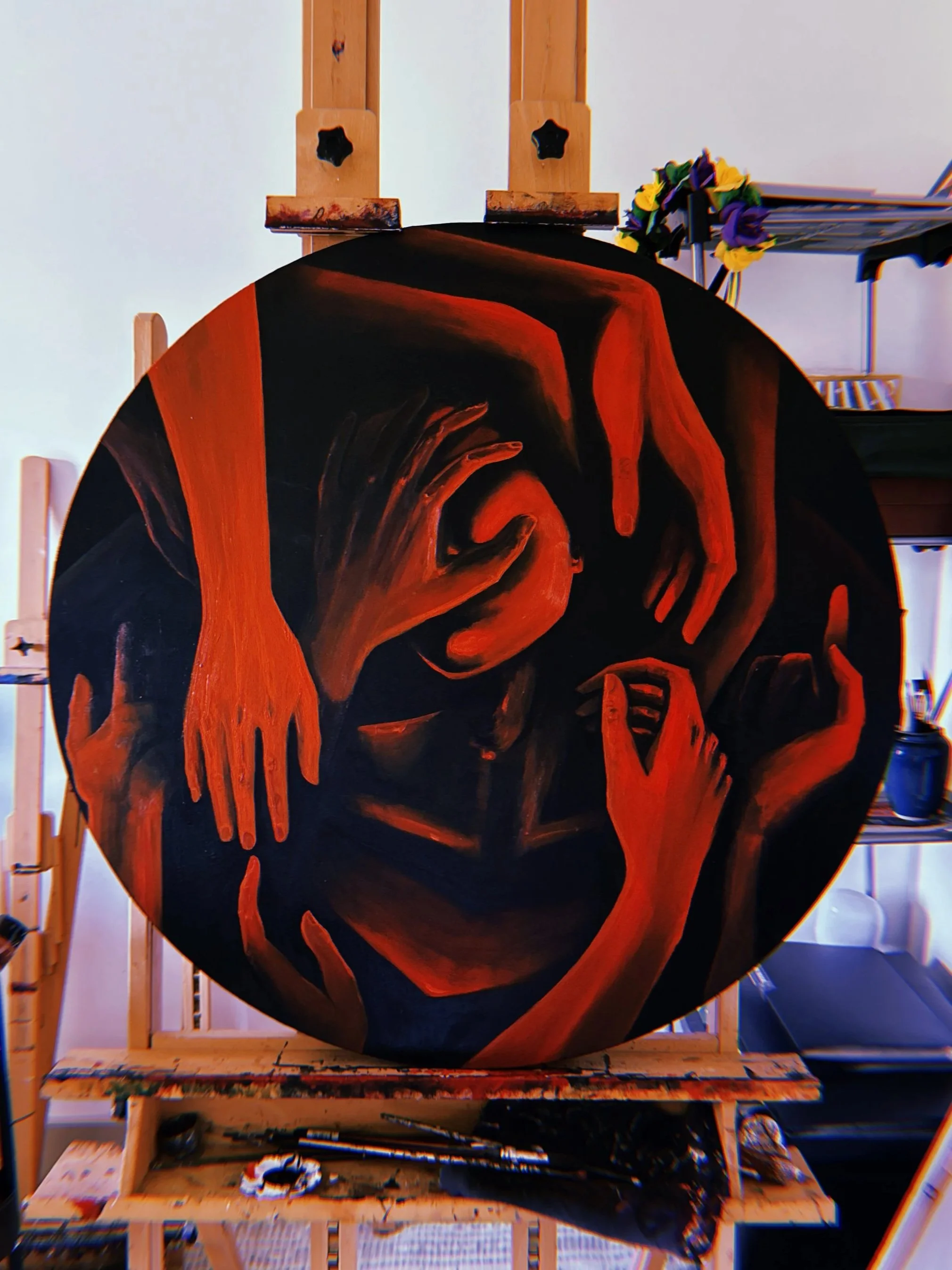 In the crowd / 36x36 in/ $4400