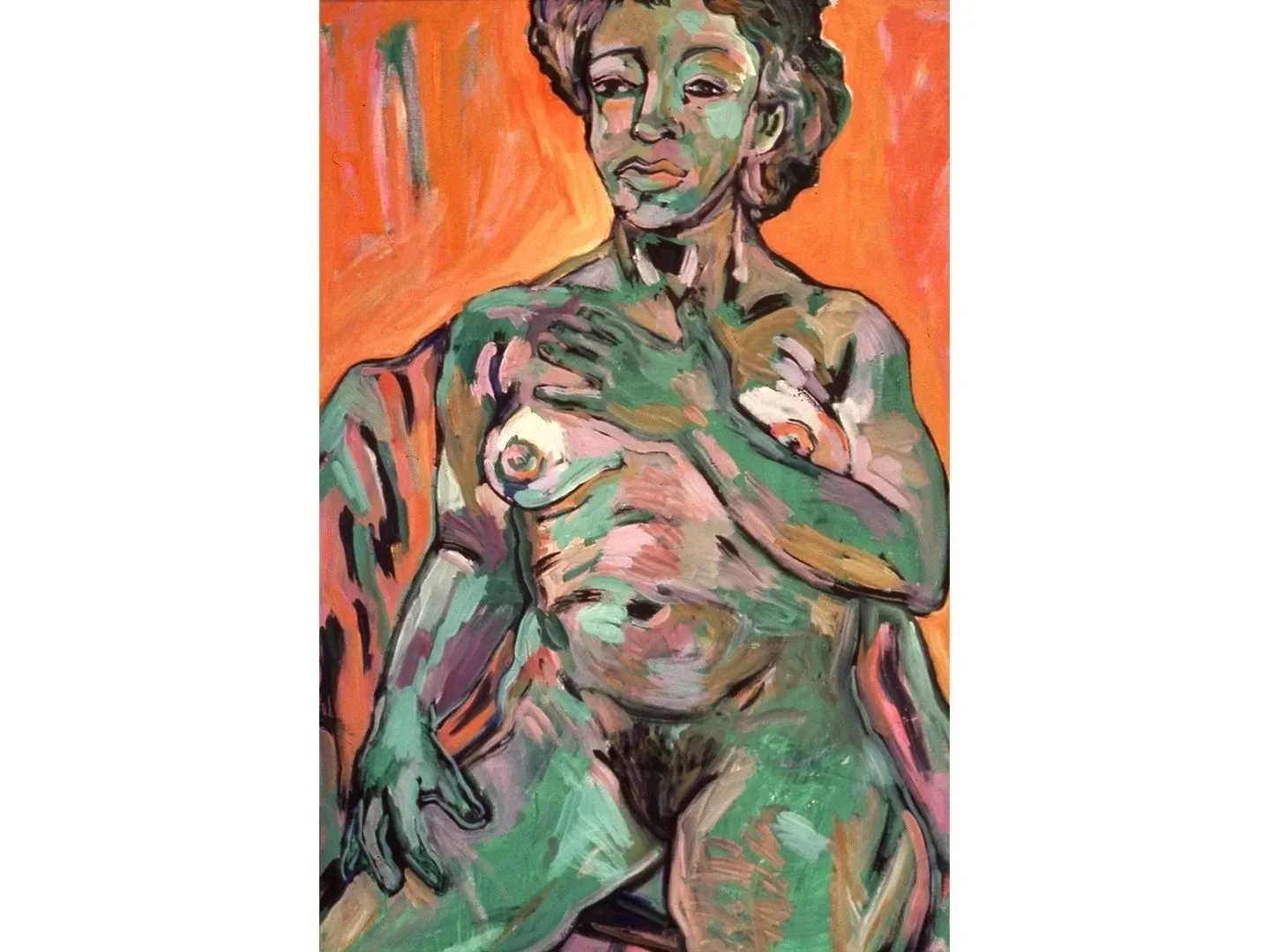 Laurel Has A Brave Heart, acrylic on paper, 44" h x 30"w