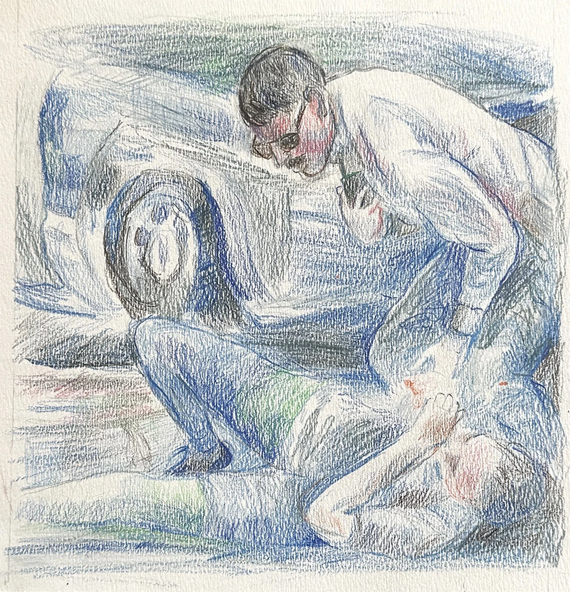 Traffic Stop, colored pencil, 8.5"h x 8"w