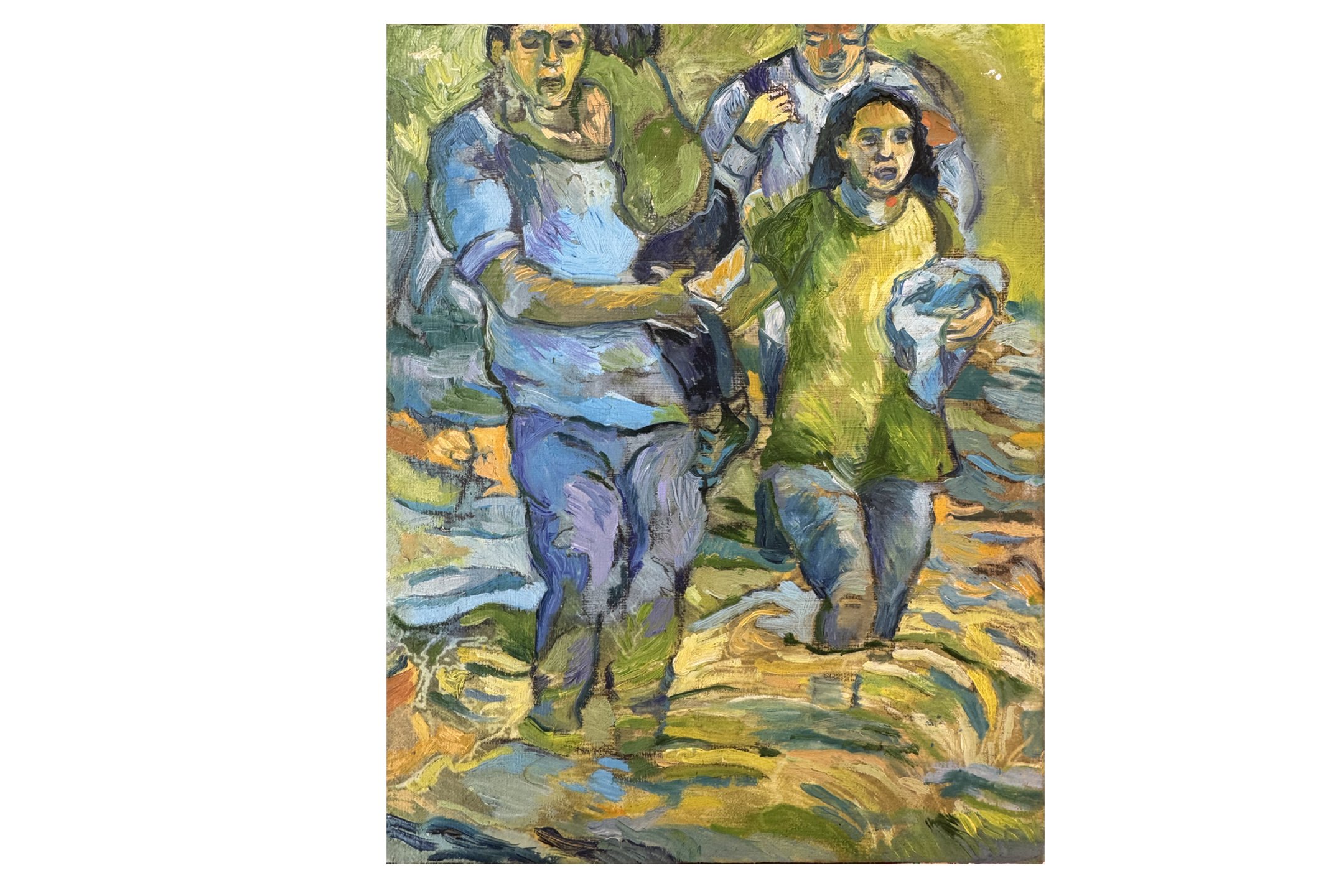 Migration, oil on board, 24" h x 18" w