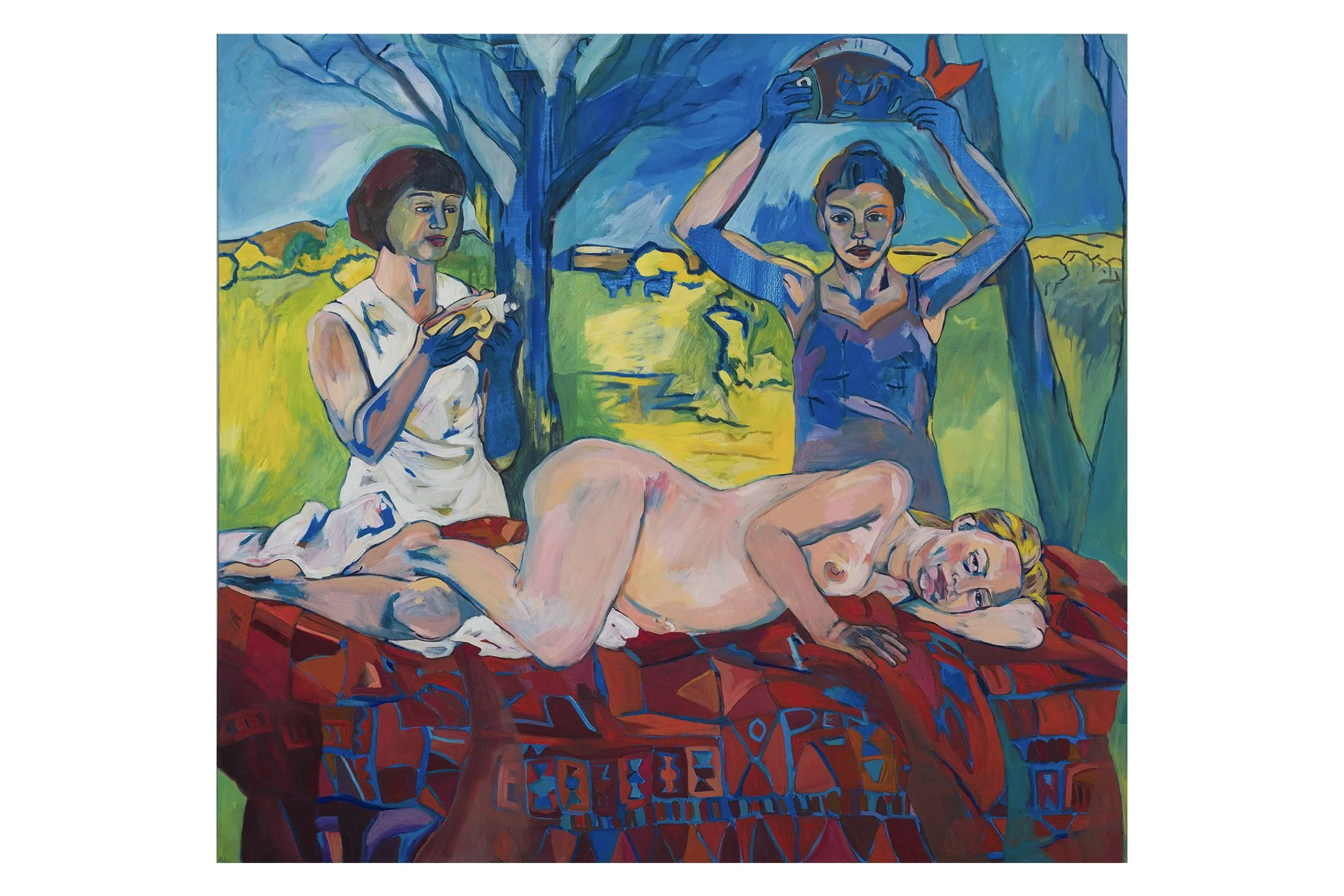 Open (Ritual for Birth), oil on canvas, 60" hx 66" w