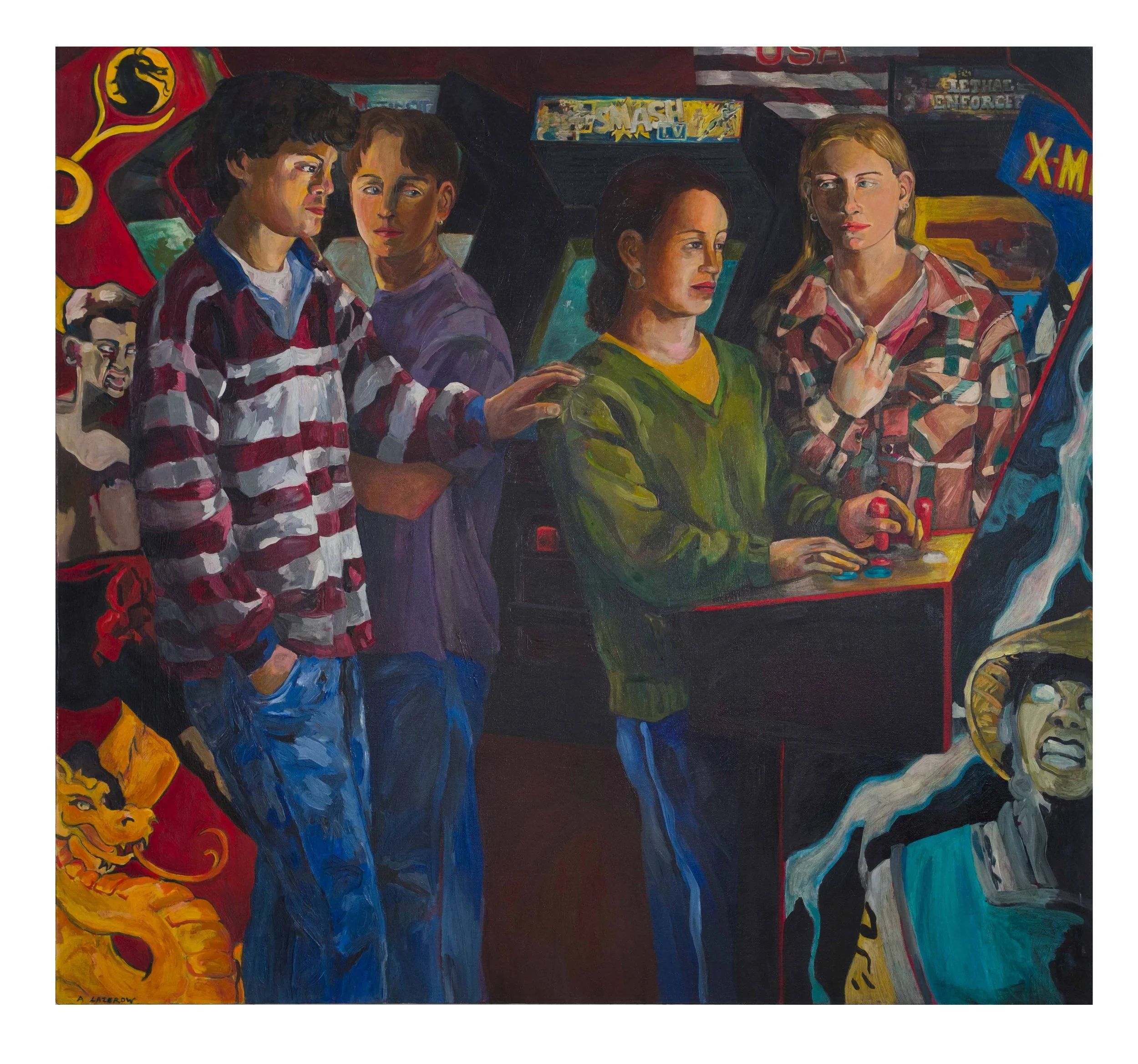 Mortal Kombat, oil on canvas, 54" h x 58" w
