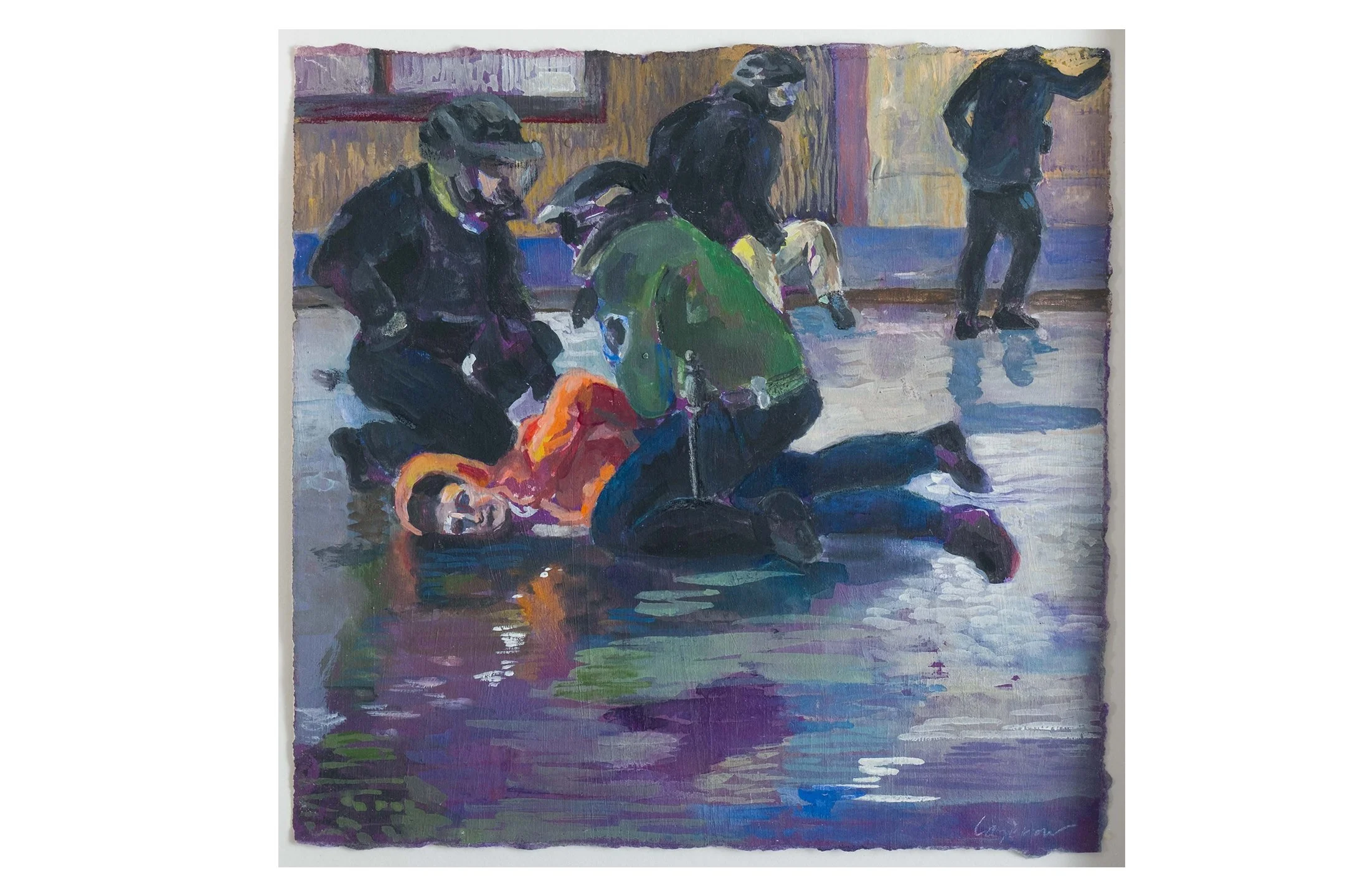 Excessive and Unwarranted, gouache on paper, 11"h x 11 "w