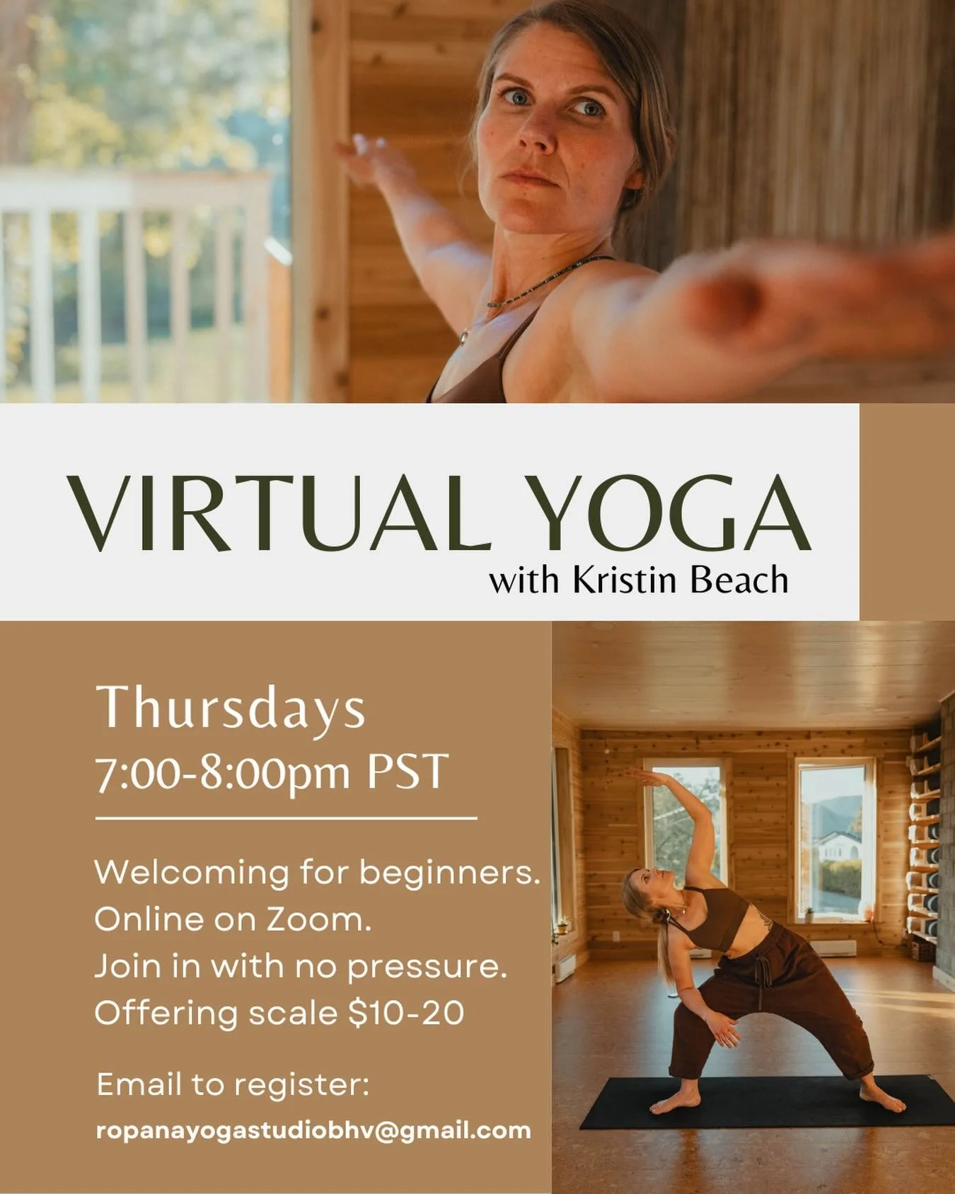 ❄️❄️ VIRTUAL YOGA THURSDAYS❄️❄️

Stay cozy inside during this chillier months and take your practice online 💗 beginner friendly, allowing the body to soften, the breath to soothe; and the mind to find ease. everyone welcome.

Thursday, December 4 | 