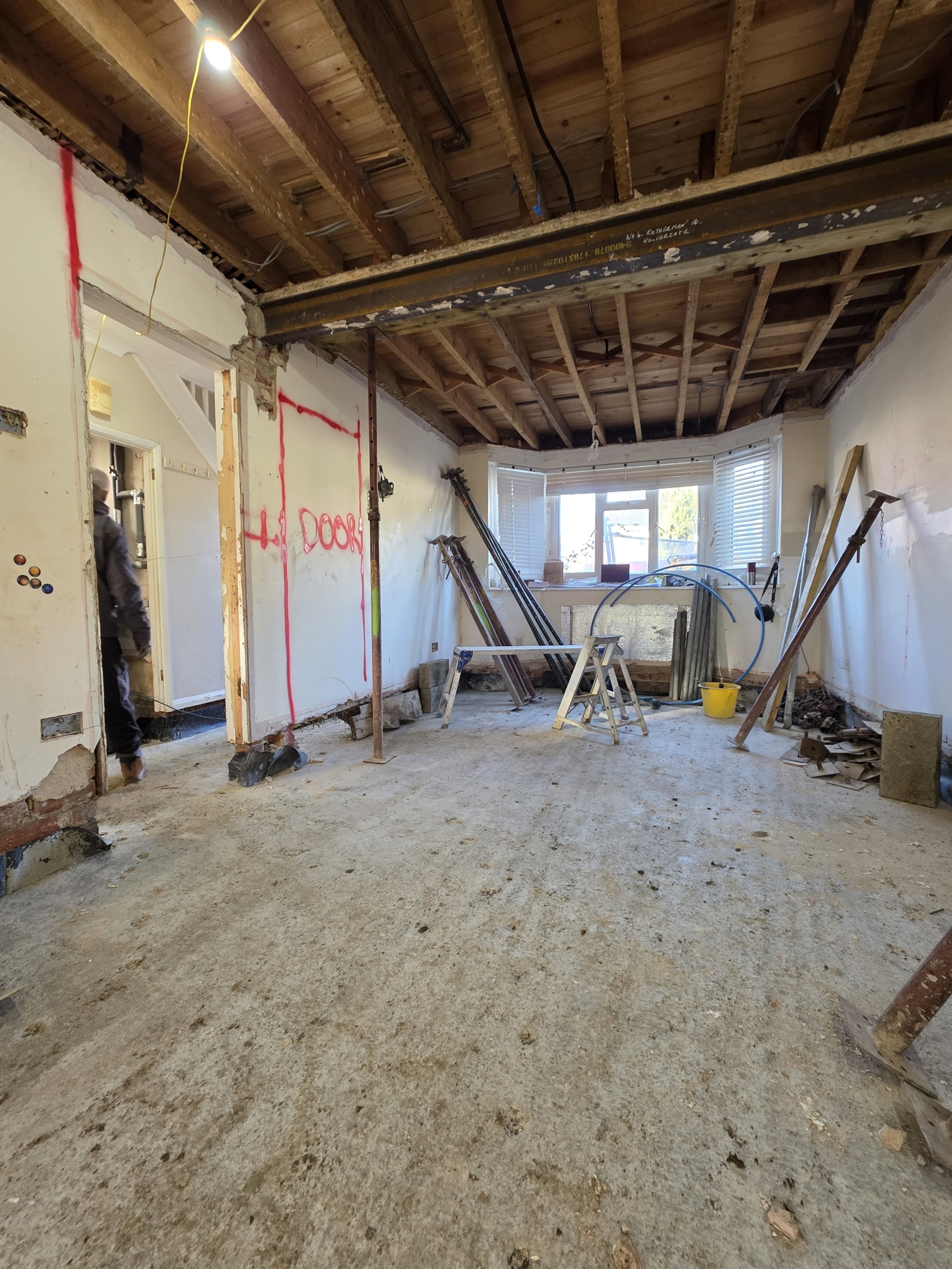 snug room before wall put in