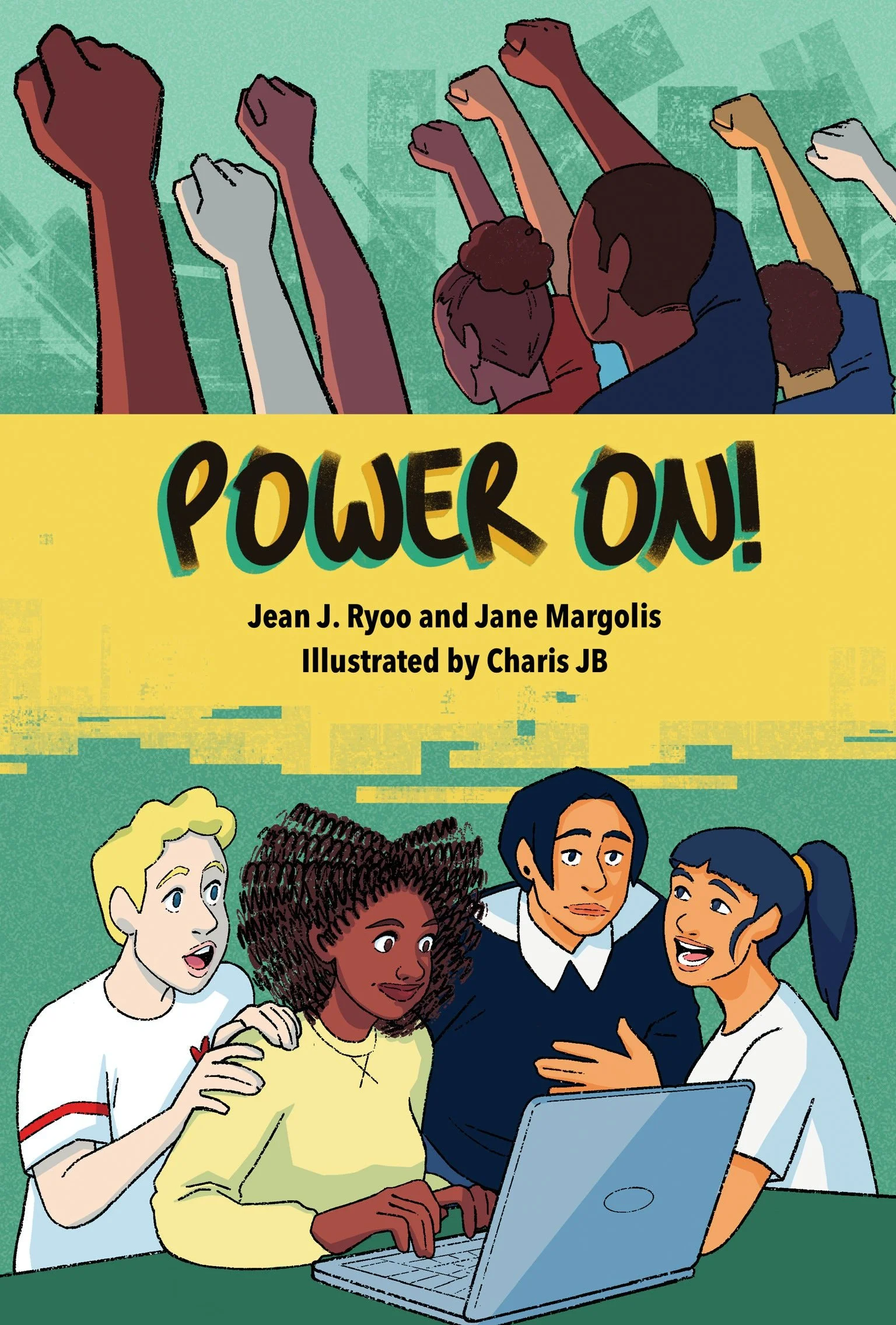 Cover for YA graphic novel Power On! by Jean Ryoo and Jane Margolis (MIT Press)