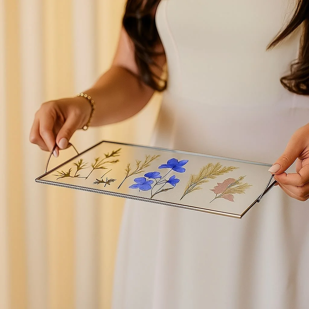 Looking for Christmas gifts this year?! Make the most out of your special event flowers by including add-on projects! The options are endless, from mini frames to ornaments and now, offering custom glass trays from @elcreadesigns. 

~ Stay tuned duri