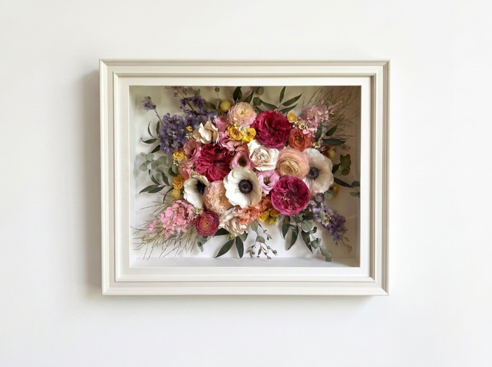 Wedding Bouquet Preservation in a shadow box | Florida